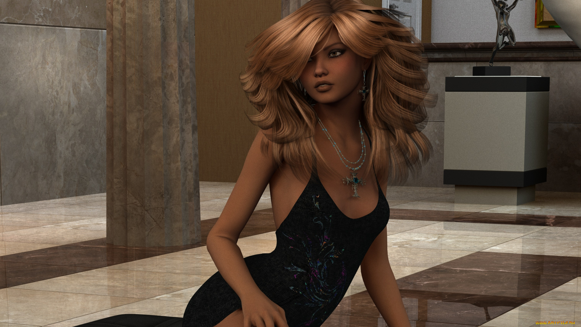 3д, графика, люди, , people, девушка, взгляд, фон