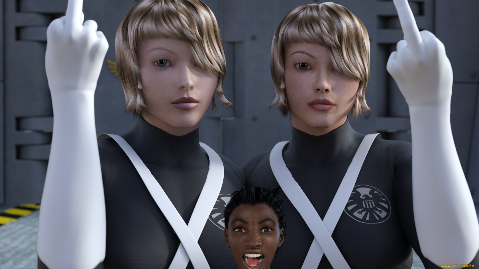 3д, графика, люди, , people, взгляд, девушки, фон
