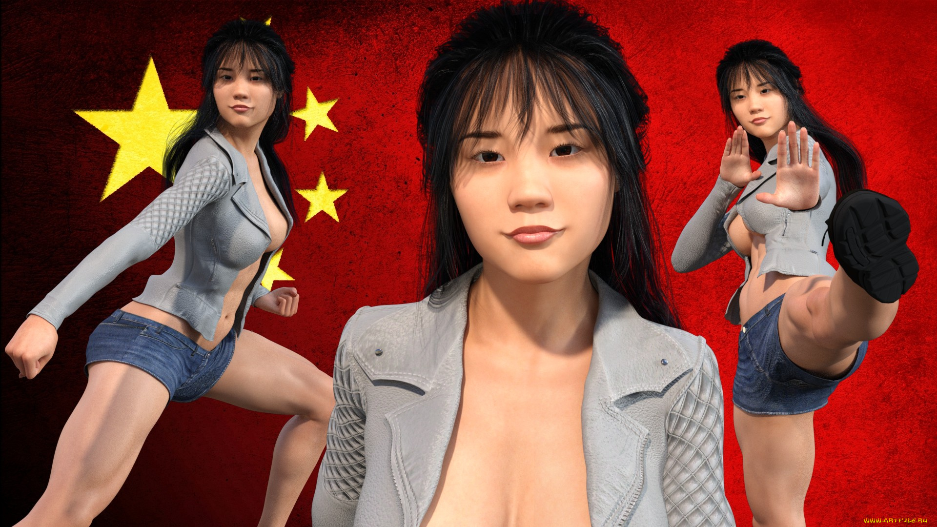 3д, графика, спорт, , sport, фон, взгляд, девушка, поза