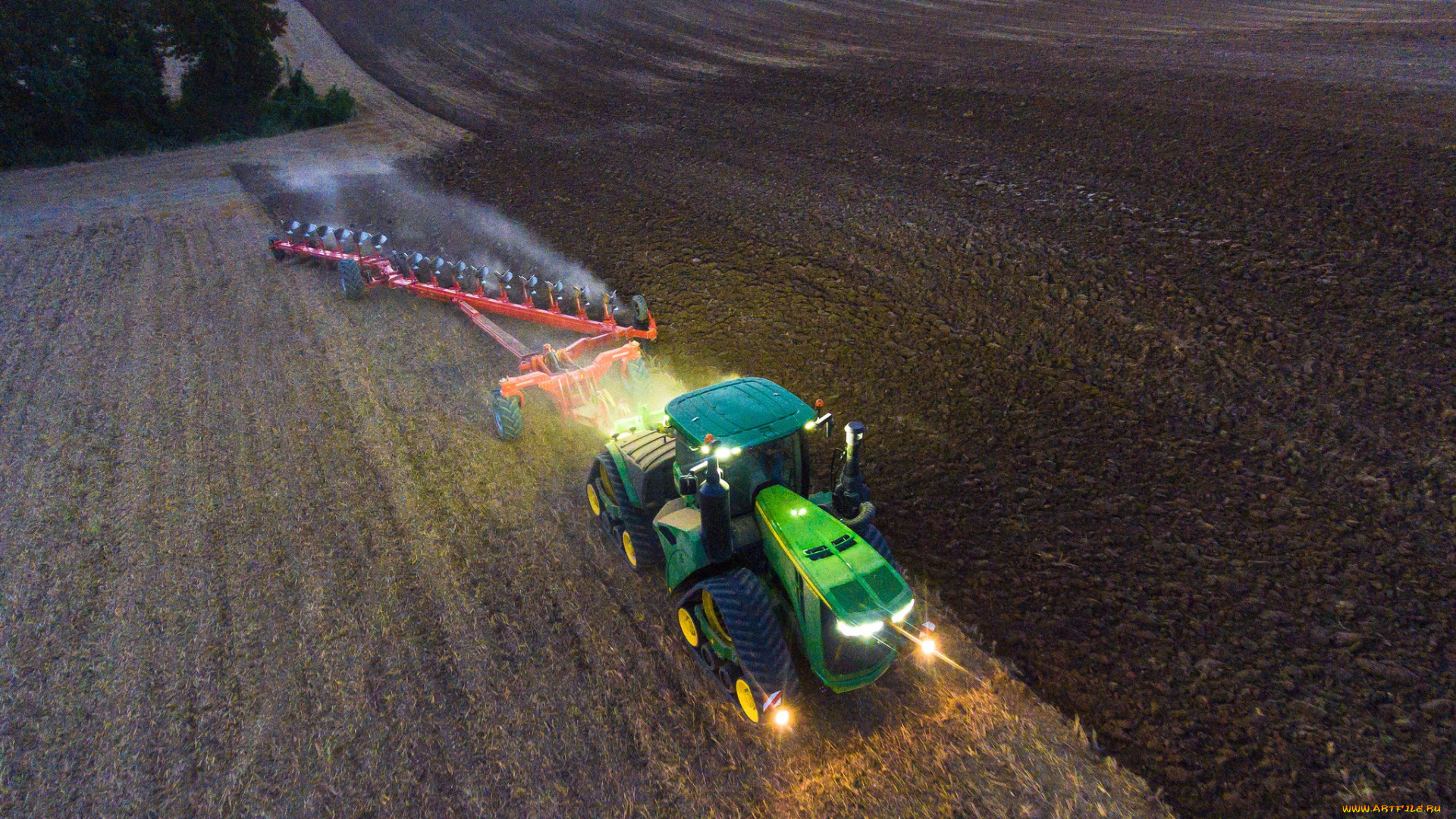 техника, тракторы, на, гусенецах, сельхоз, работы