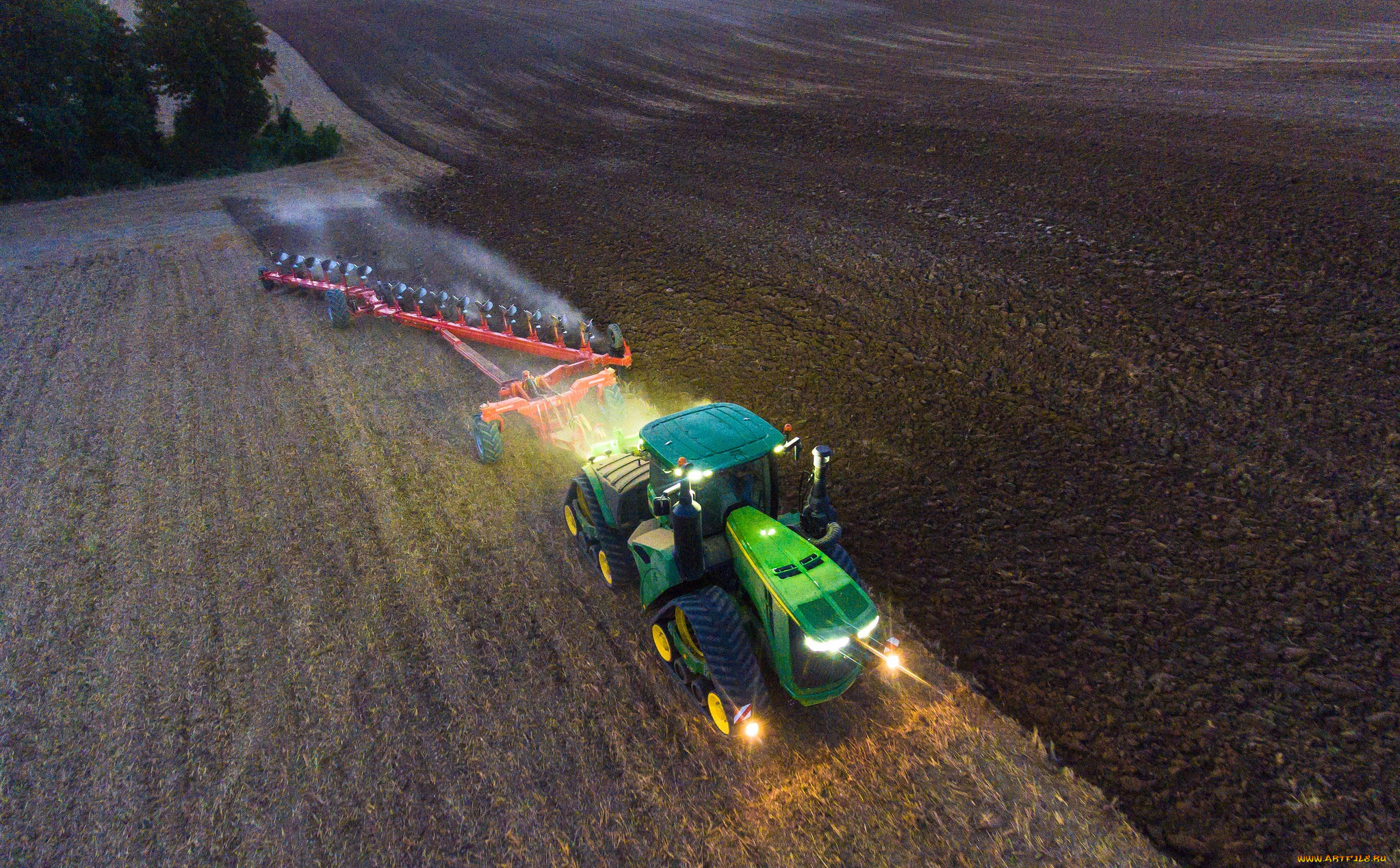 техника, тракторы, на, гусенецах, сельхоз, работы