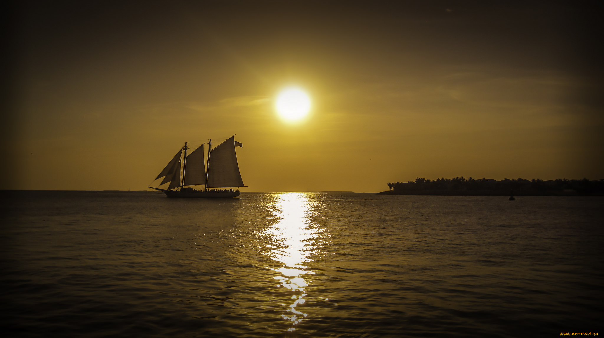 корабли, парусники, паруса, мачты