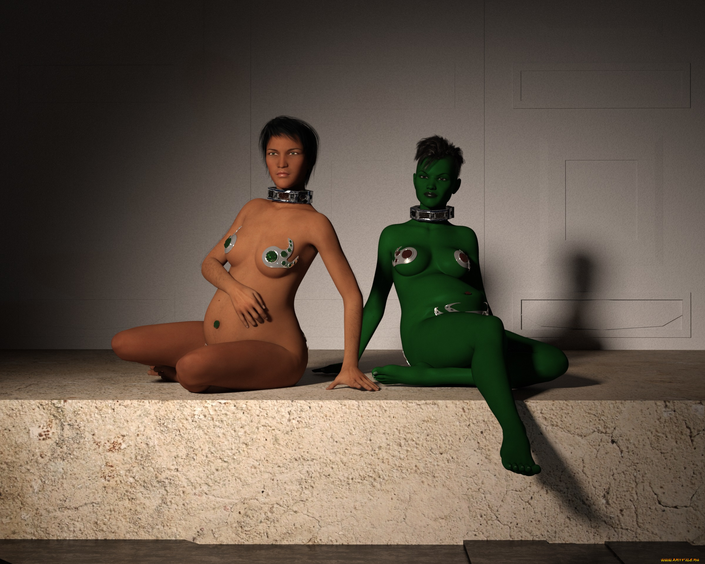 3д, графика, фантазия, , fantasy, фон, взгляд, девушки