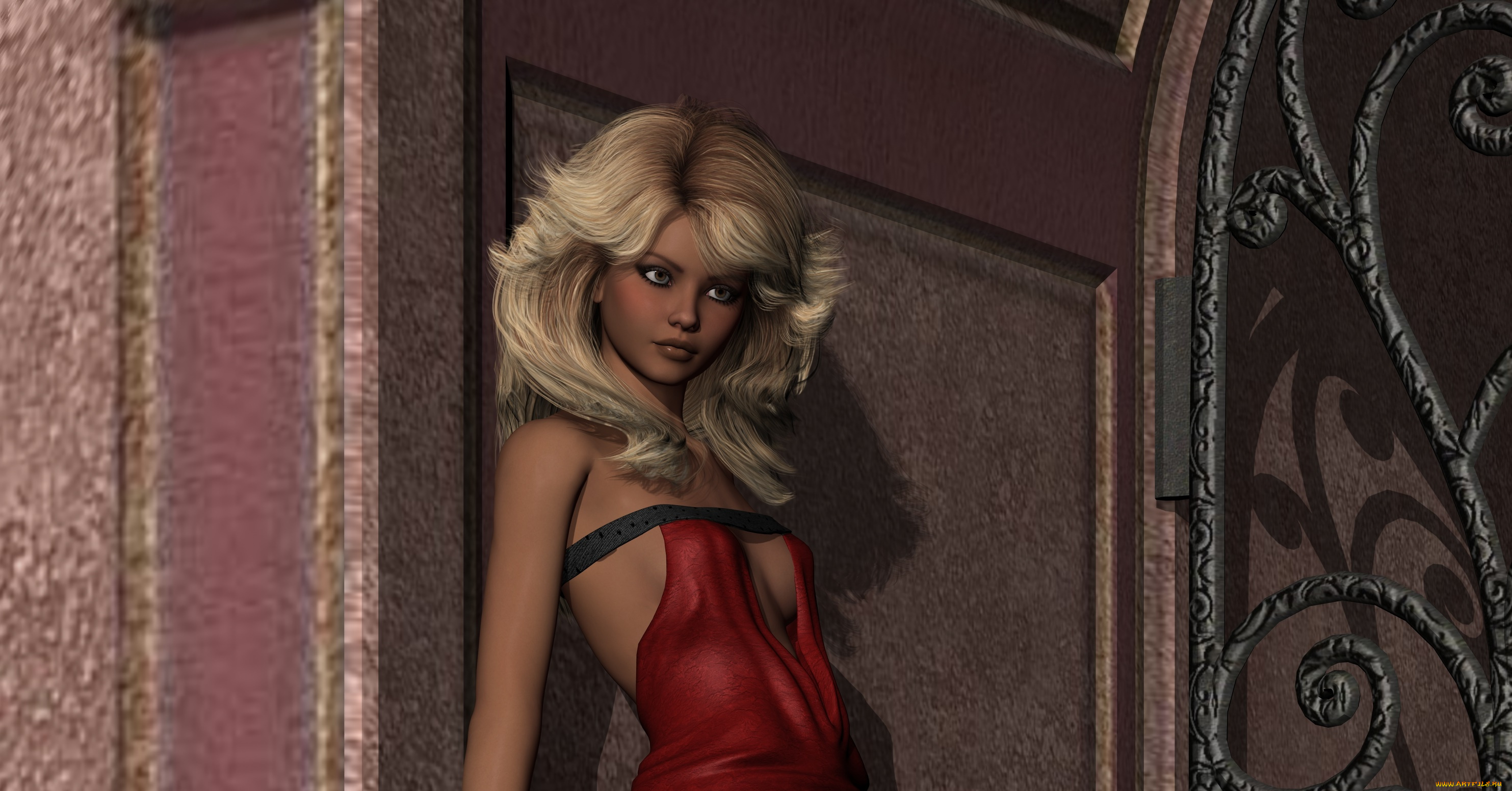 3д, графика, люди, , people, девушки, взгляд, фон