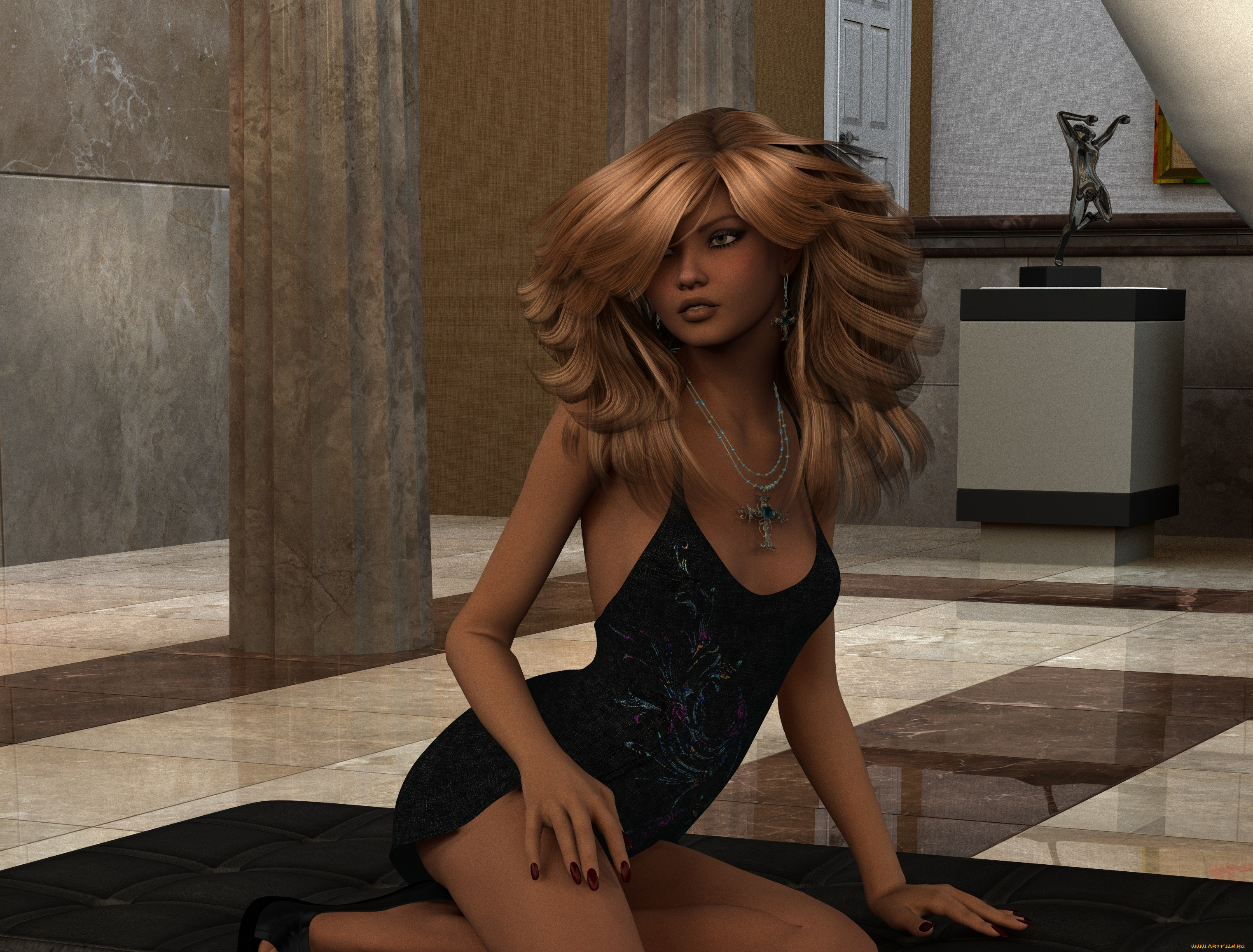 3д, графика, люди, , people, девушка, взгляд, фон