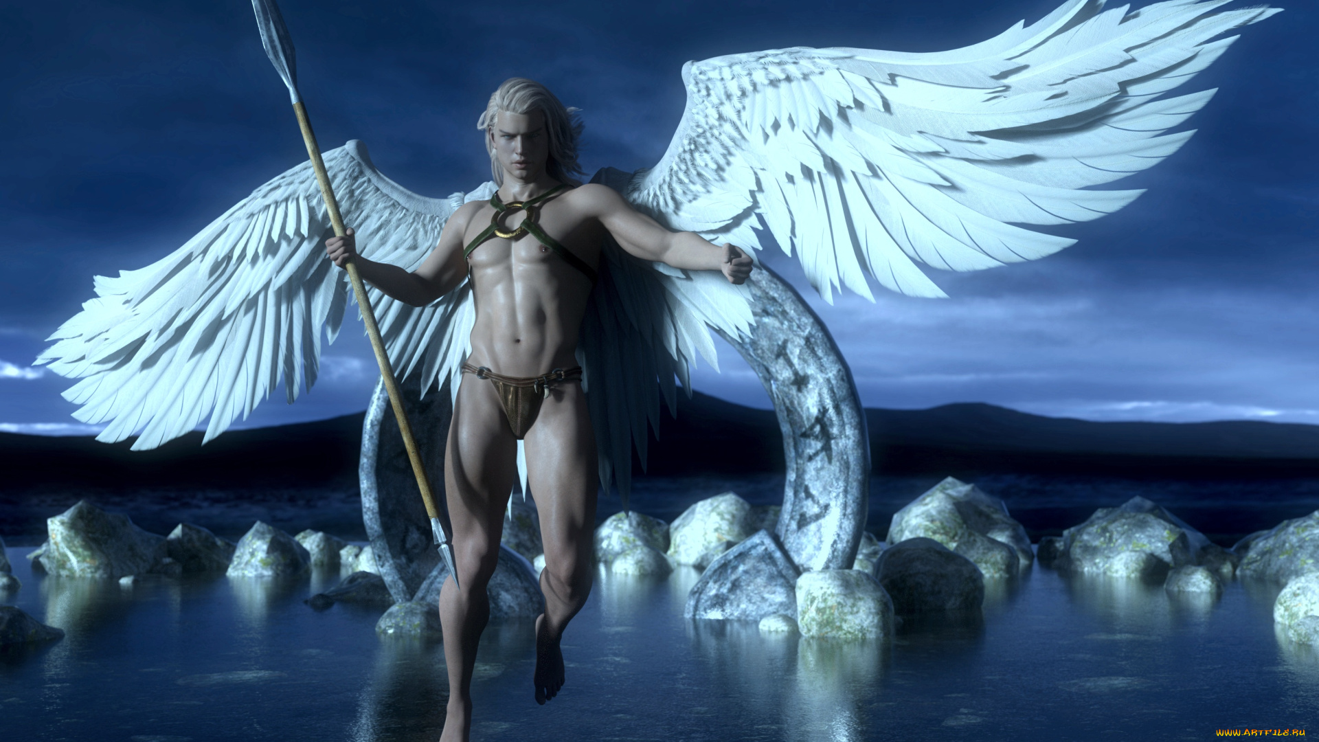 3д, графика, ангел, , angel, фон, мужчина, взгляд