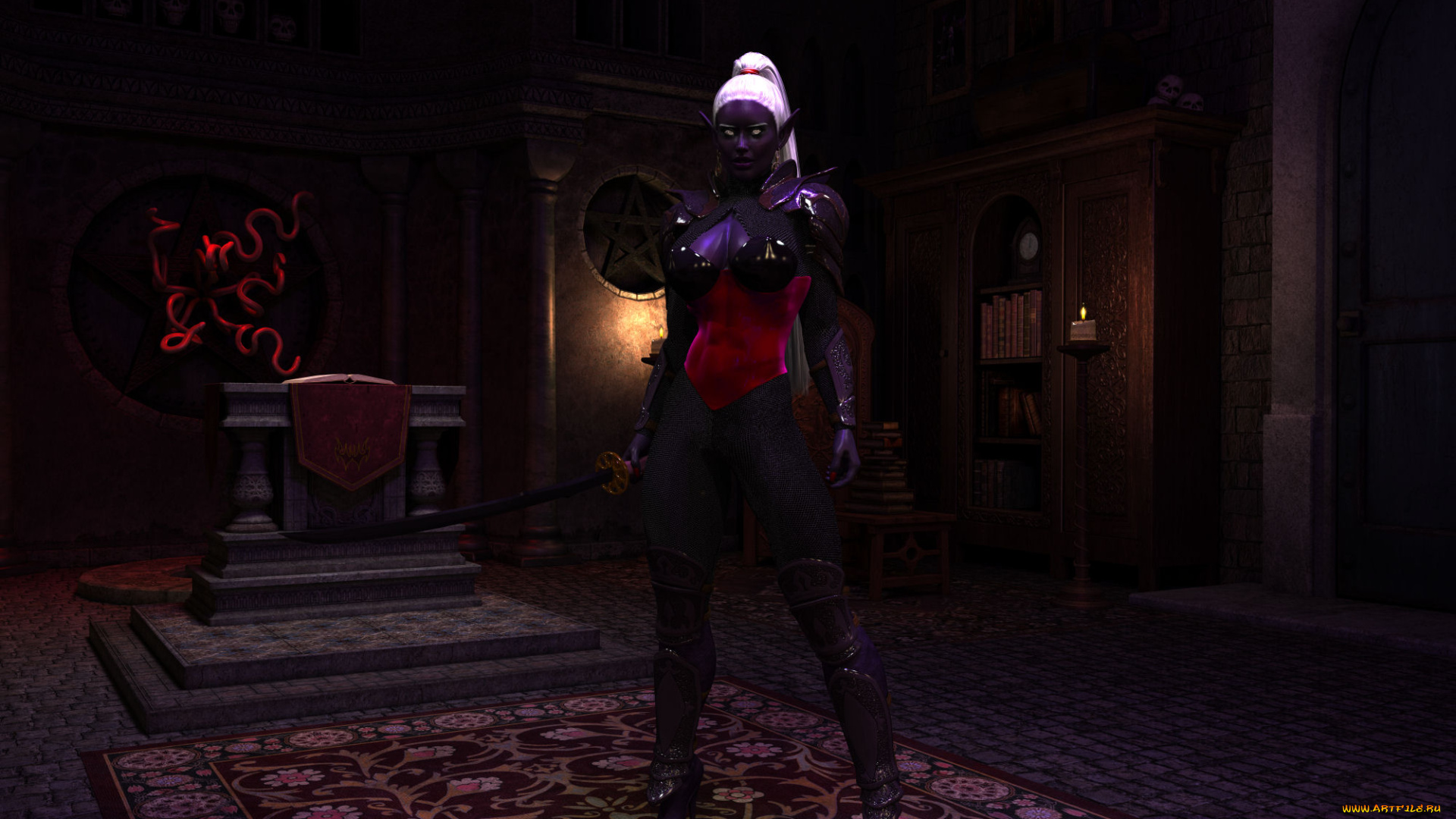 3д, графика, эльфы, , elves, фон, эльфийка, взгляд