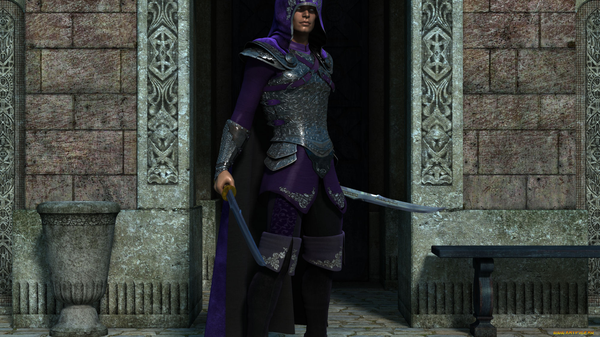 3д, графика, фантазия, , fantasy, мужчина, взгляд, фон