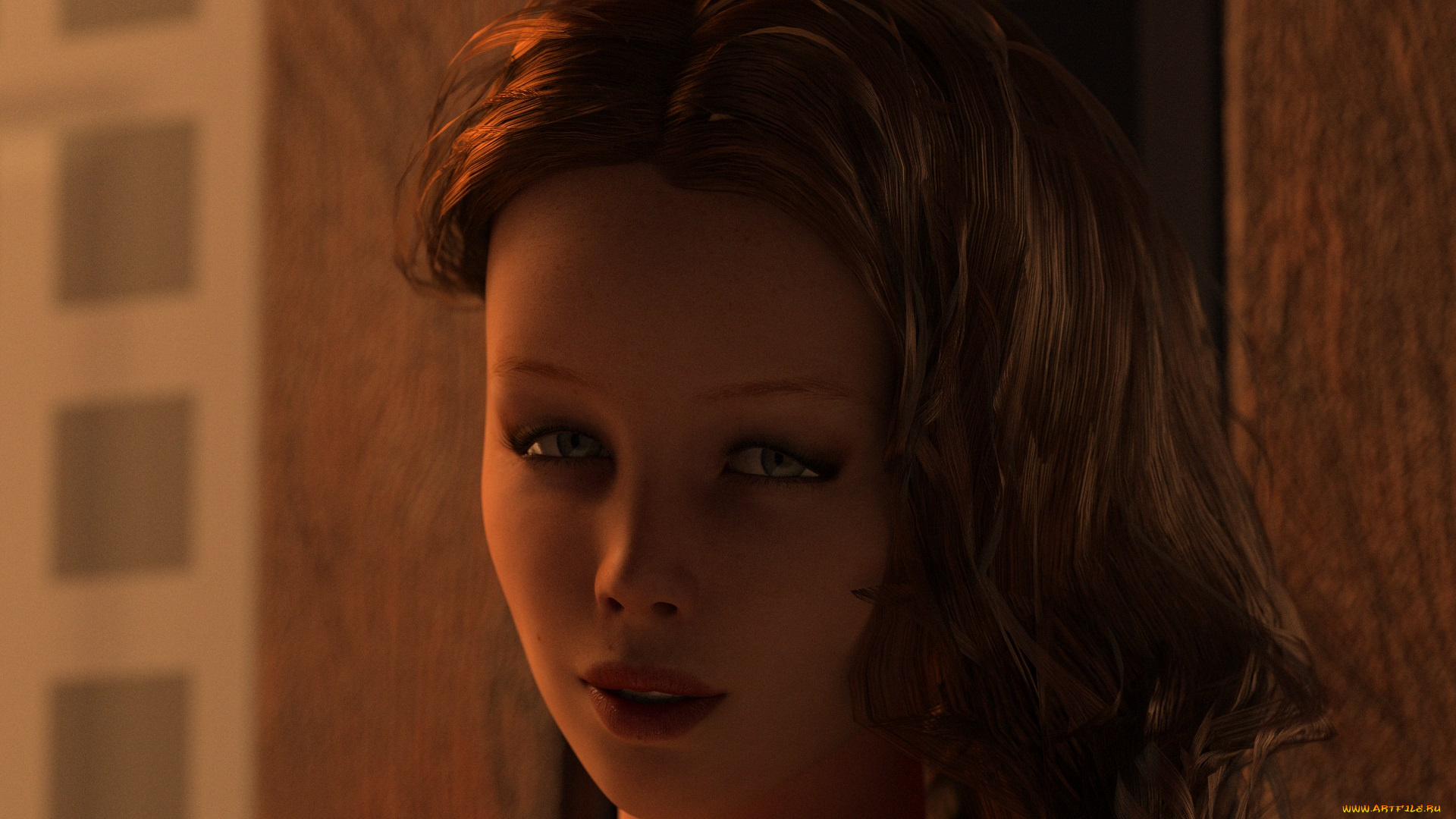 3д, графика, портрет, , portraits, девушка, взгляд, фон