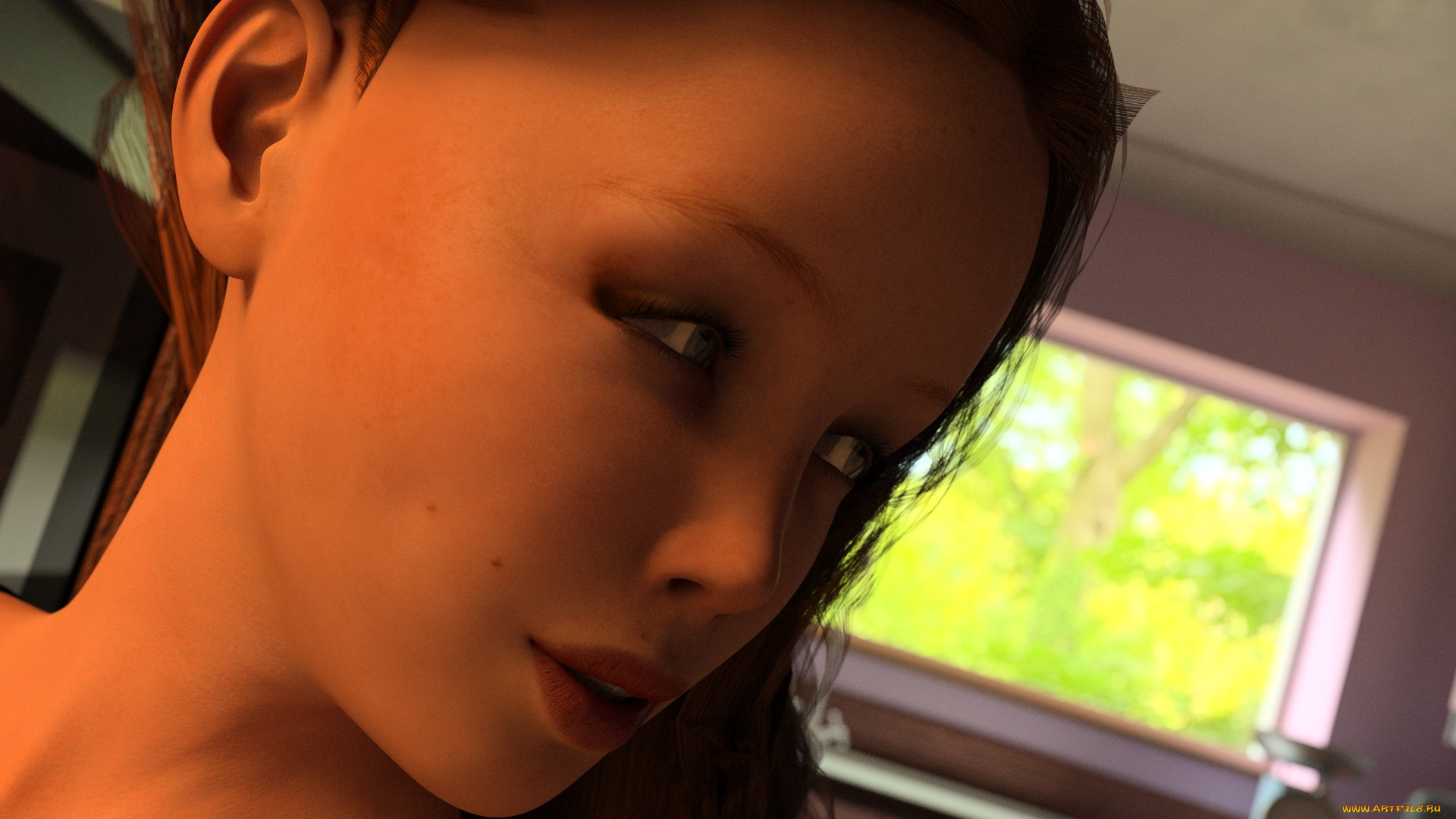 3д, графика, портрет, , portraits, фон, взгляд, девушка