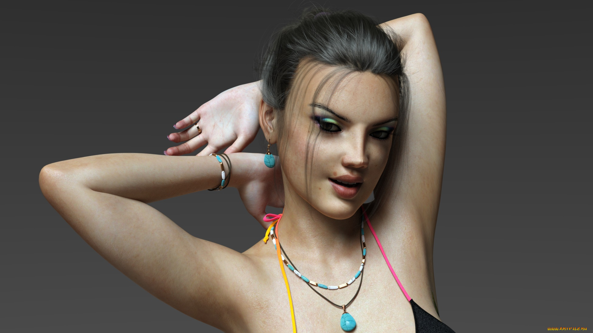 3д, графика, портрет, , portraits, взгляд, фон, девушка