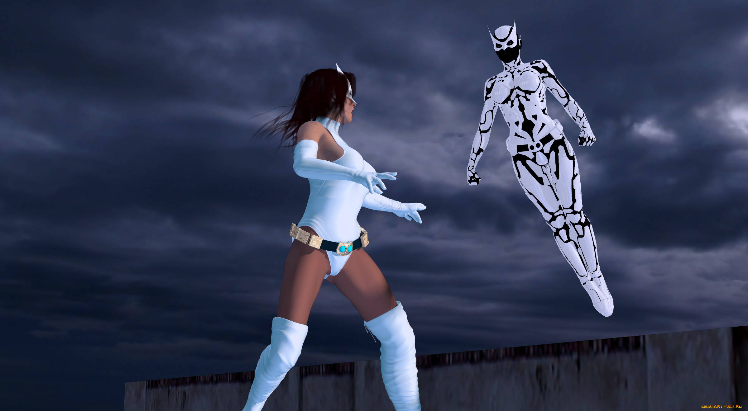 3д, графика, фантазия, , fantasy, фон, взгляд, девушка