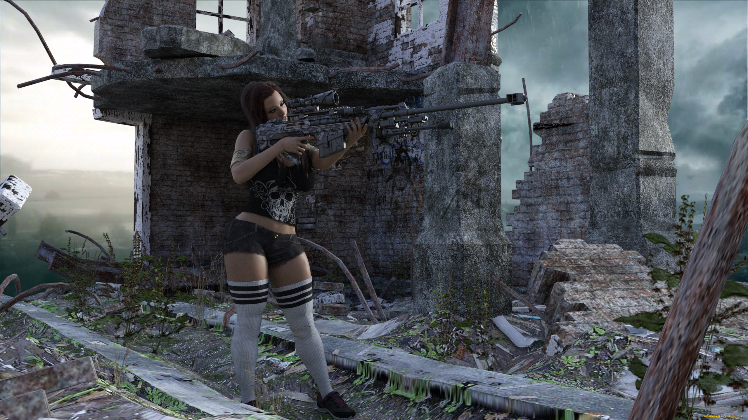 3д, графика, фантазия, , fantasy, взгляд, девушка, фон