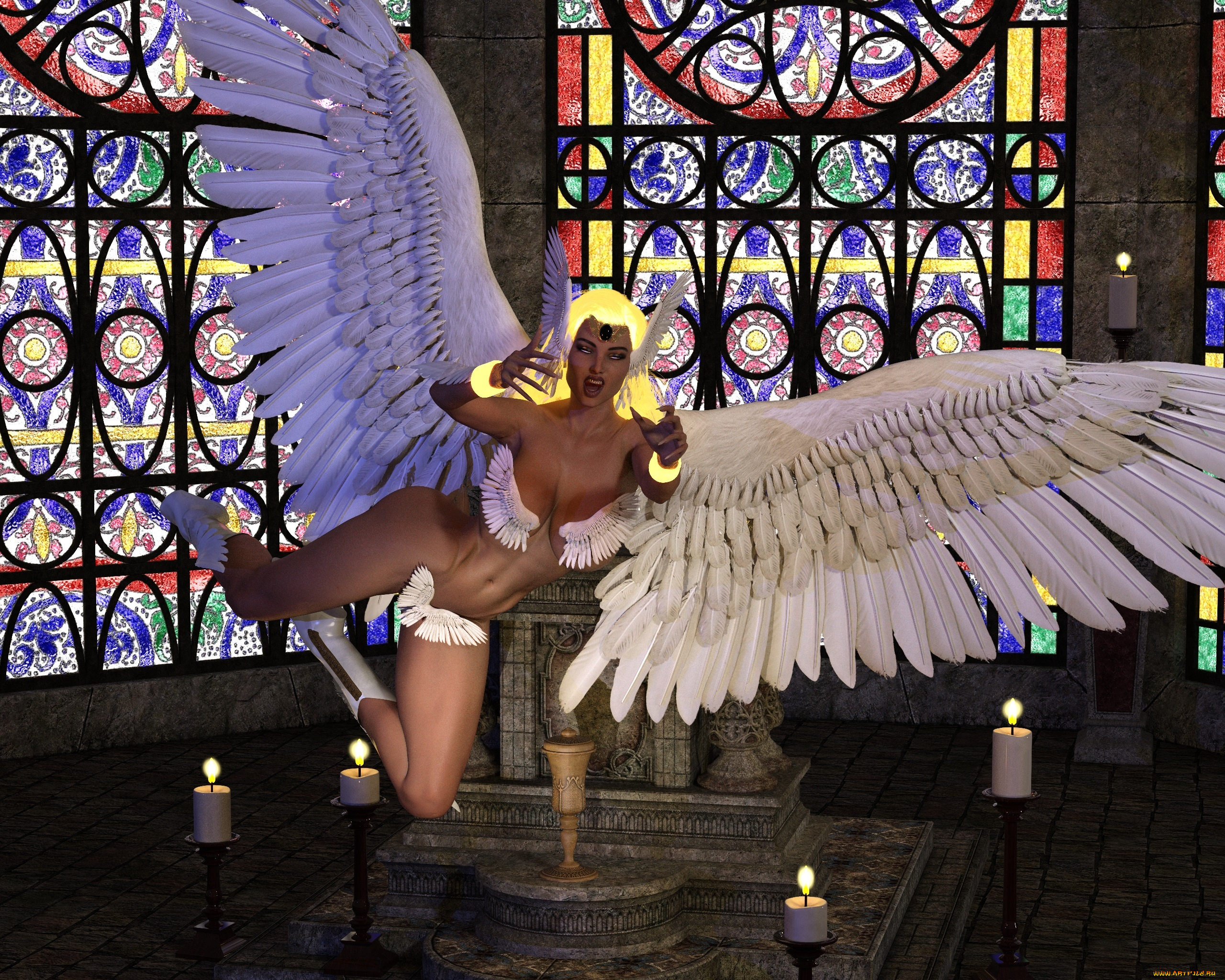 3д, графика, ангел, , angel, взгляд, девушка, фон