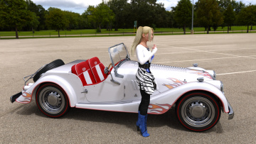 Картинка 3д+графика люди-авто мото+ people-+car+ +moto девушка фон взгляд