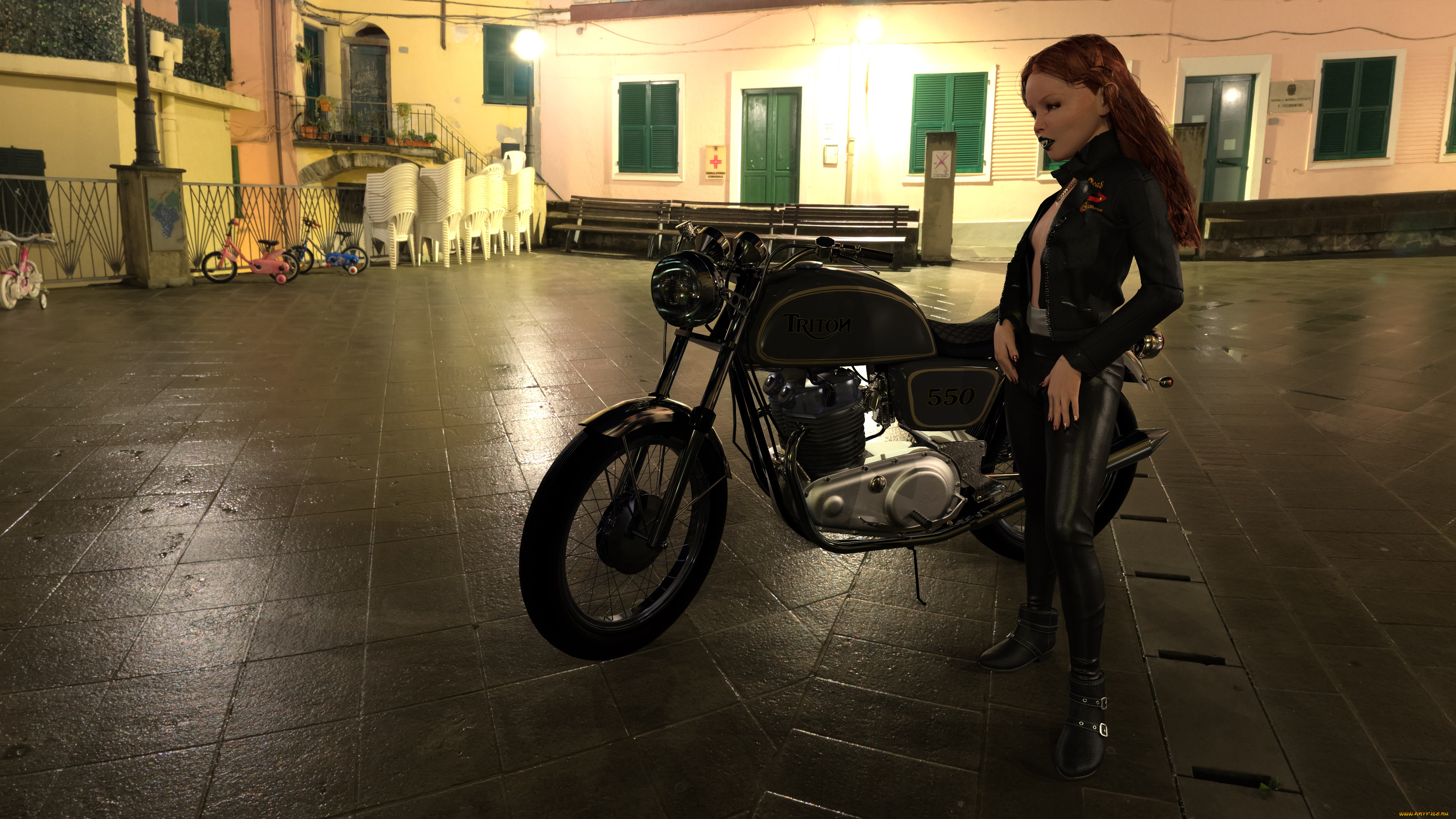 3д, графика, люди-авто, мото, , people-, car, , , moto, взгляд, девушка, фон