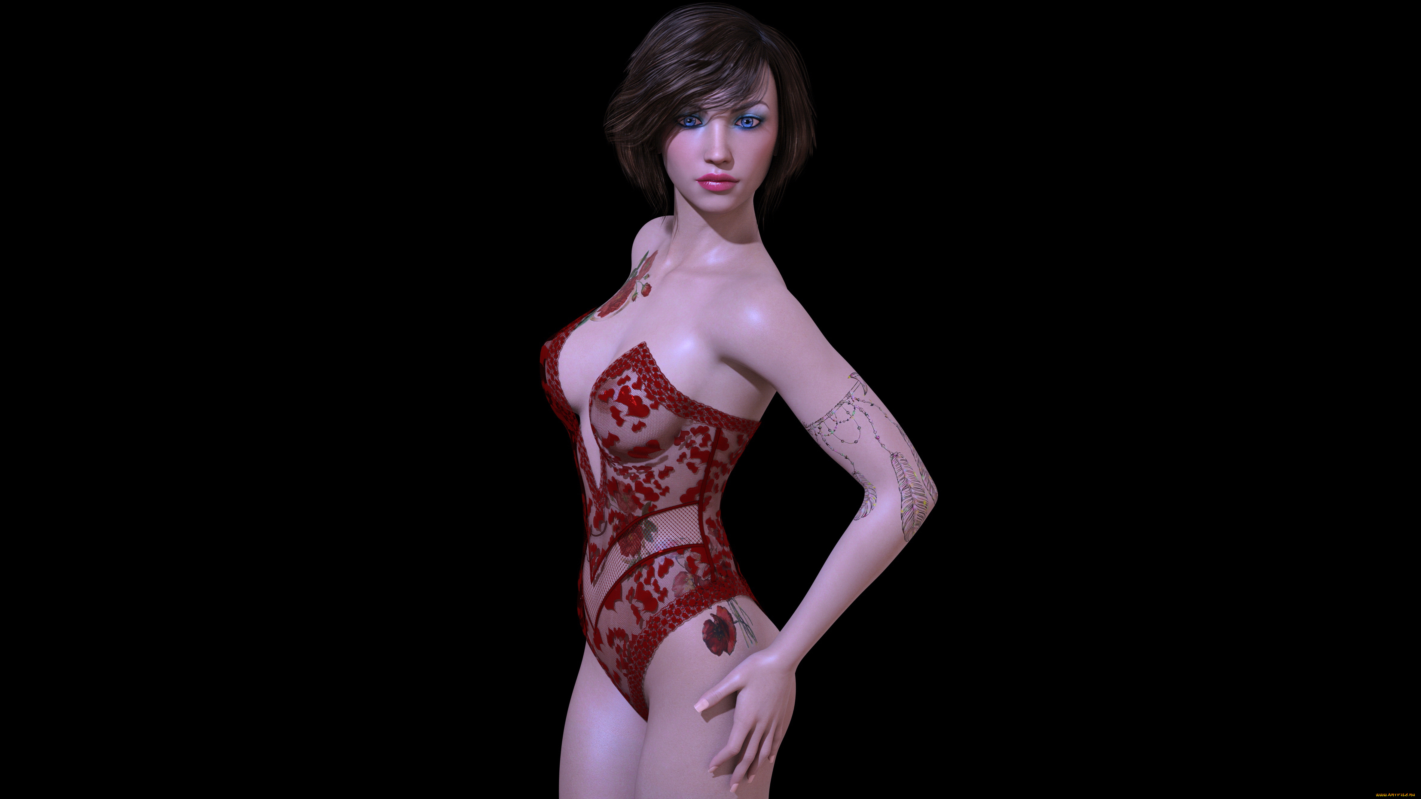 3д, графика, люди, , people, взгляд, девушка, фон