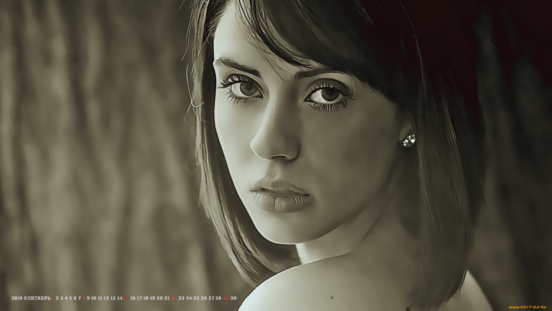 календари, компьютерный, дизайн, 2019, calendar, женщина, девушка, лицо, взгляд