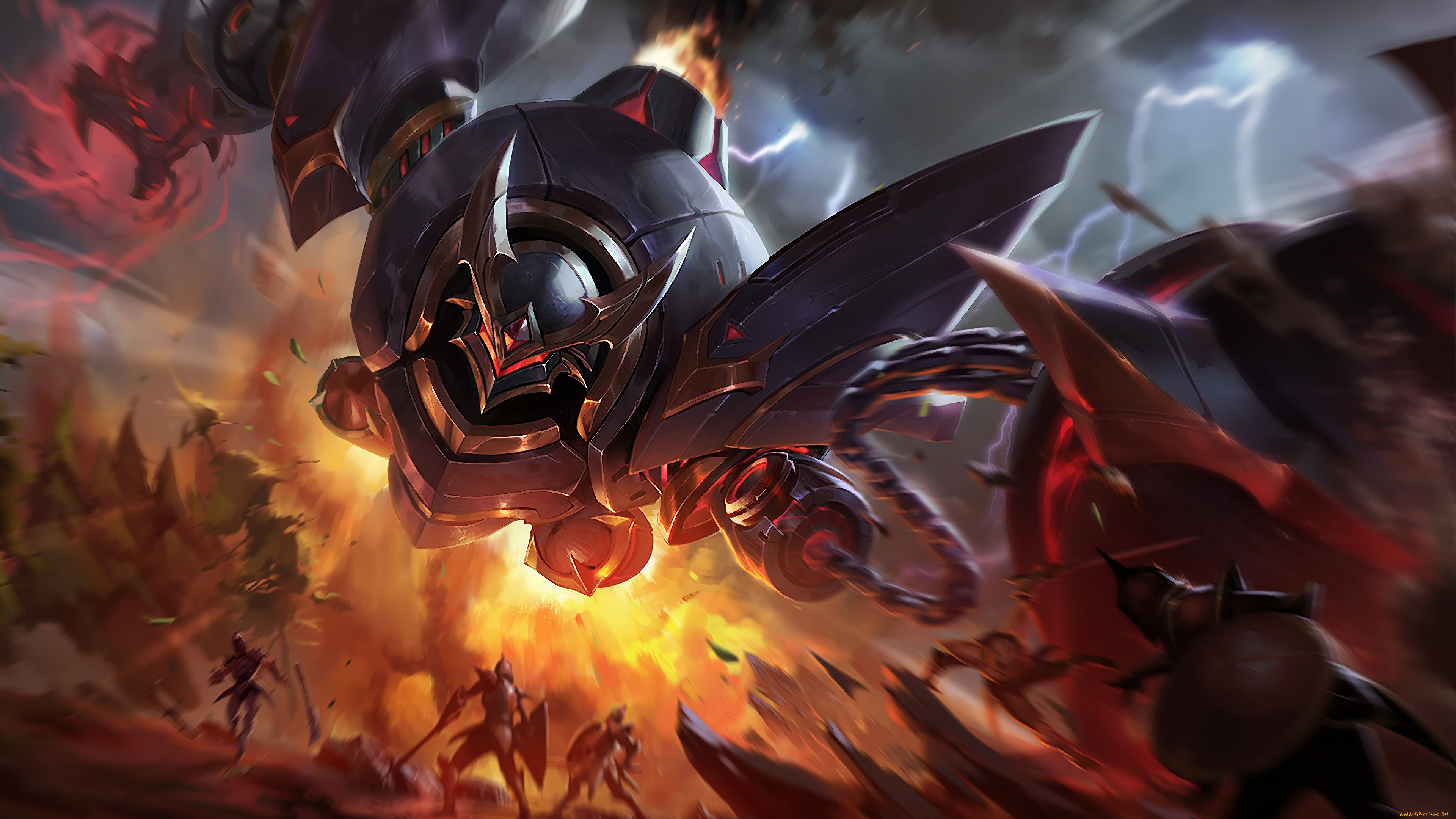 видео, игры, league, of, legends, оружие, броня, огонь, рыцари