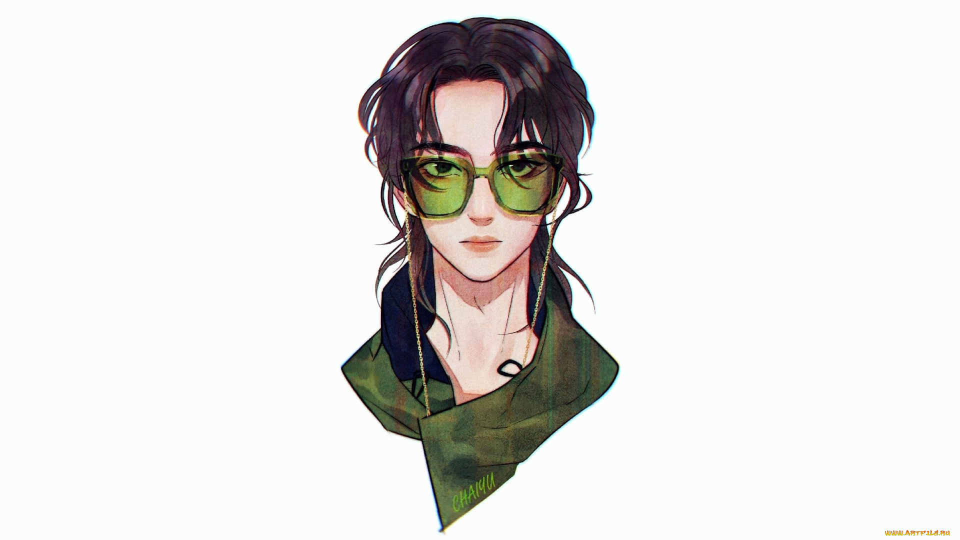 рисованное, люди, ван, ибо, очки, лицо