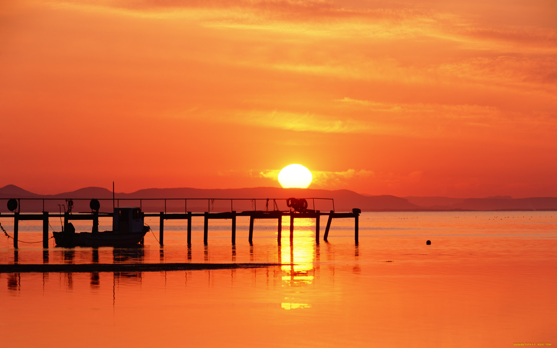 природа, восходы, закаты, закат, озеро, причал