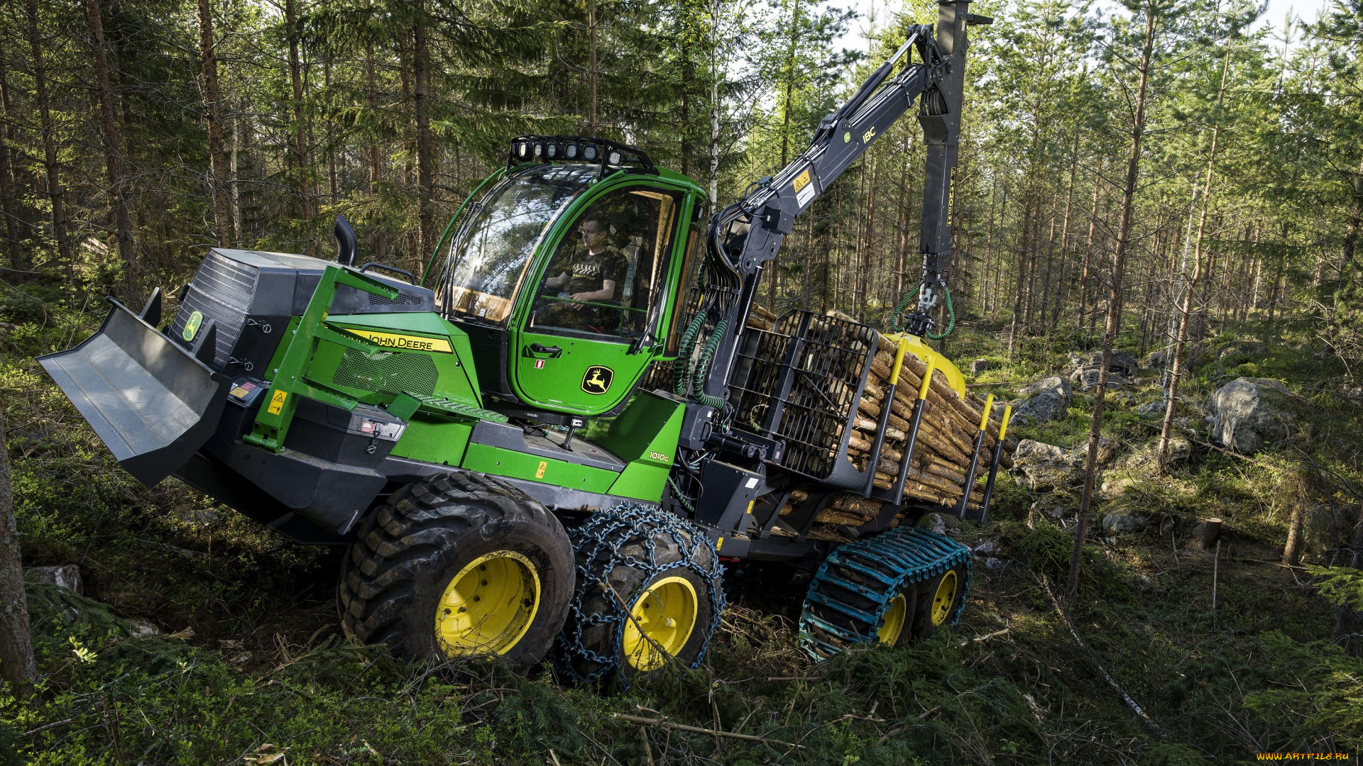 техника, лесоповалочная, техника, johndeere