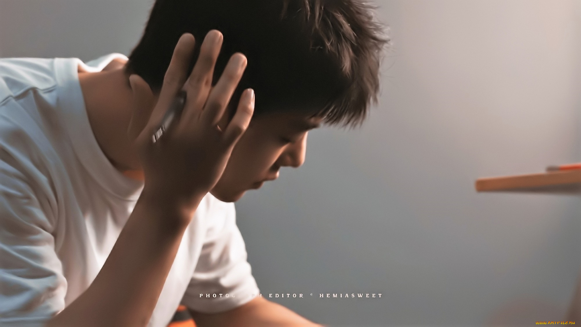 мужчины, xiao, zhan, актер, лицо, футболка