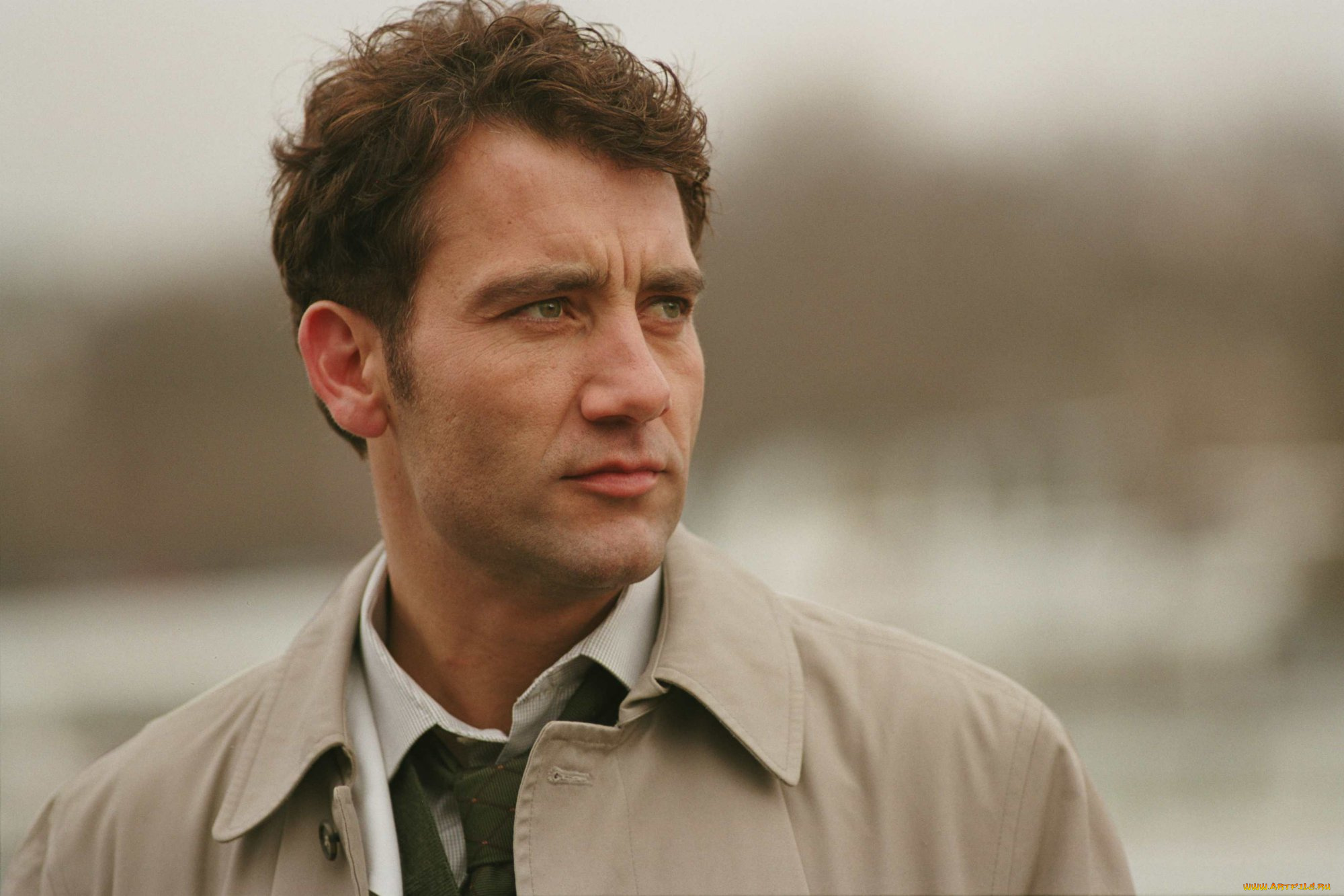 мужчины, clive, owen, актер, лицо, плащ