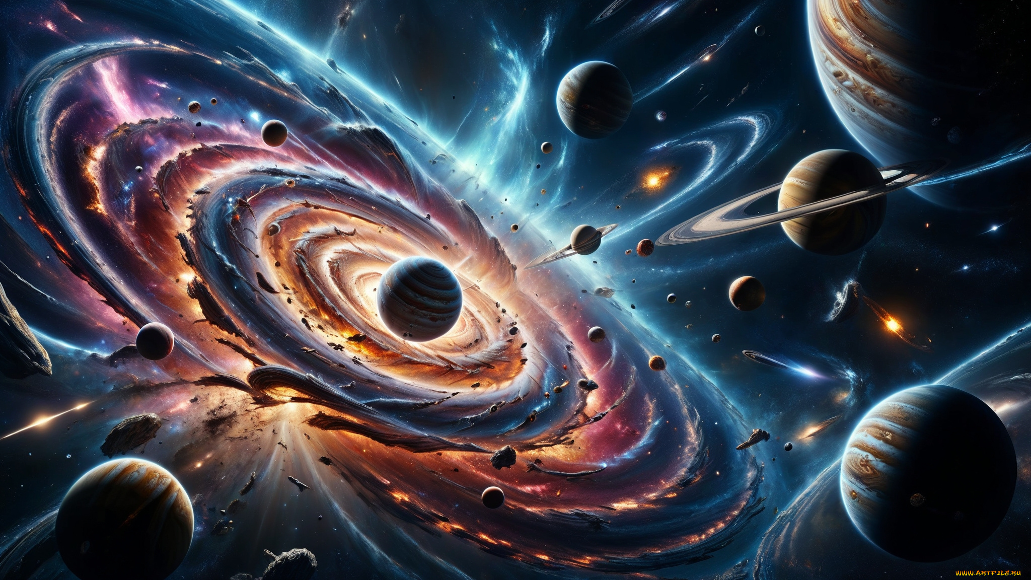 космос, арт, планеты