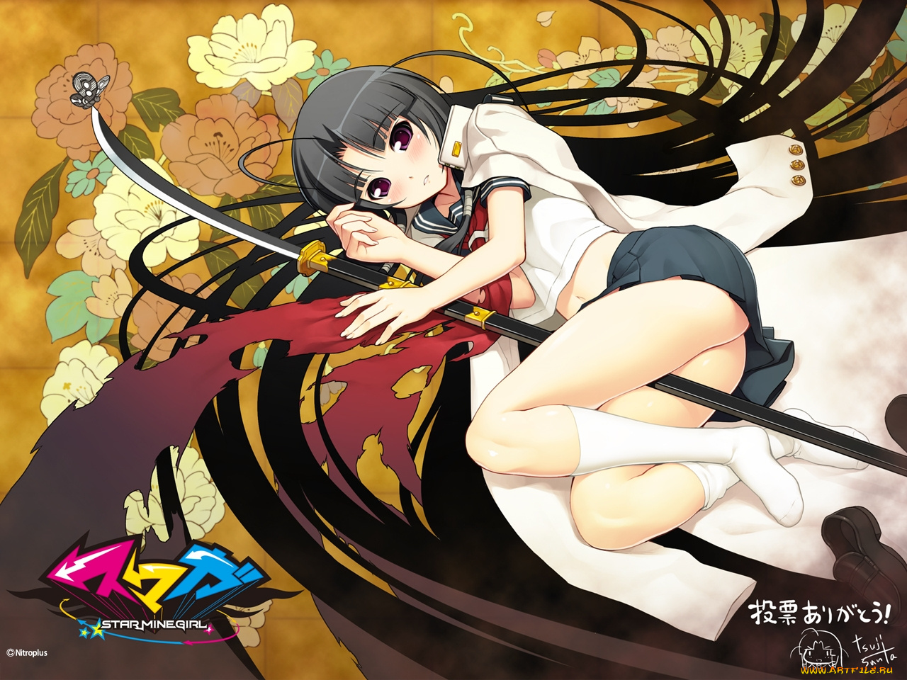 аниме, weapon, blood, technology