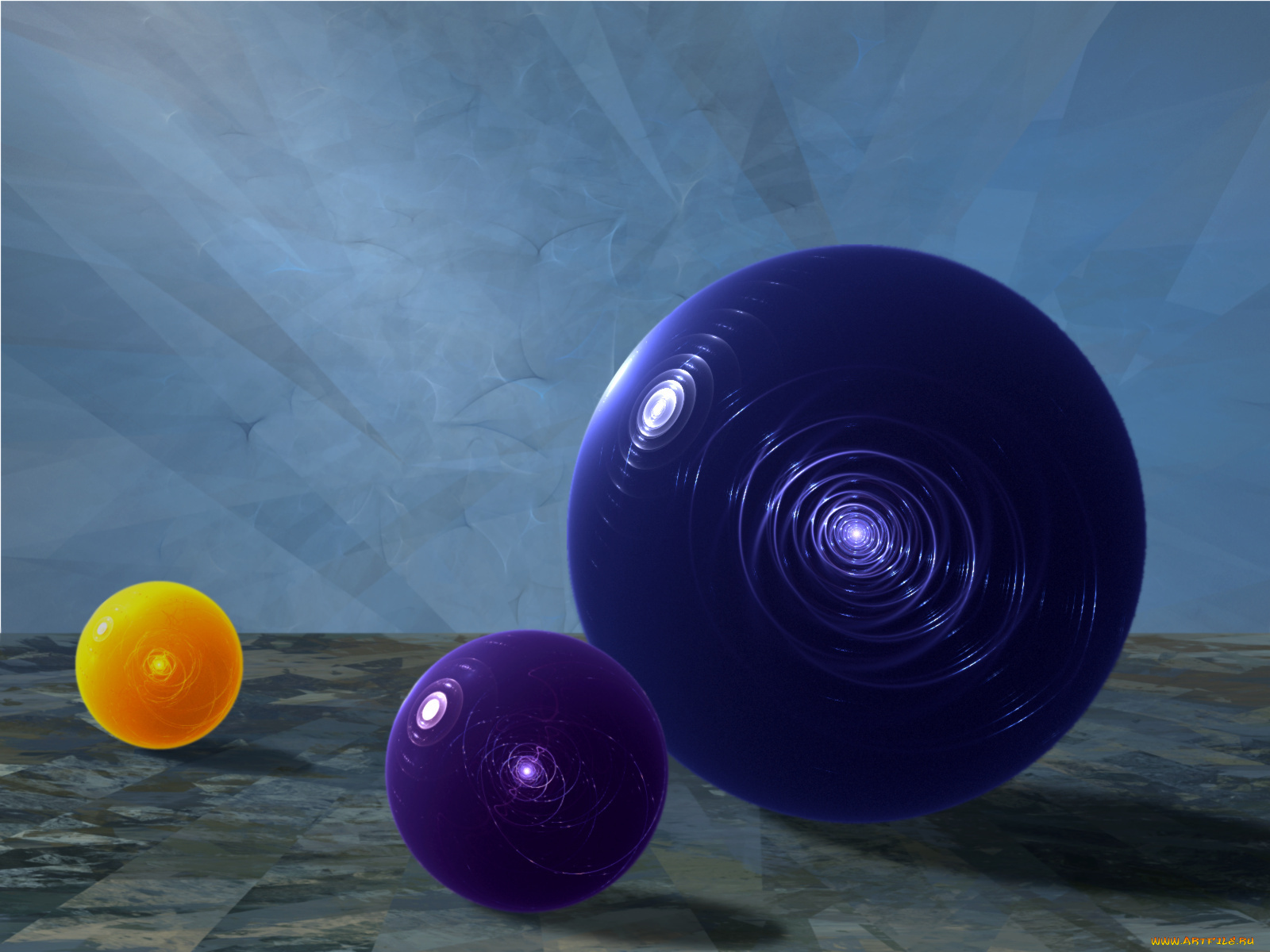 3д, графика, шары, тёмный