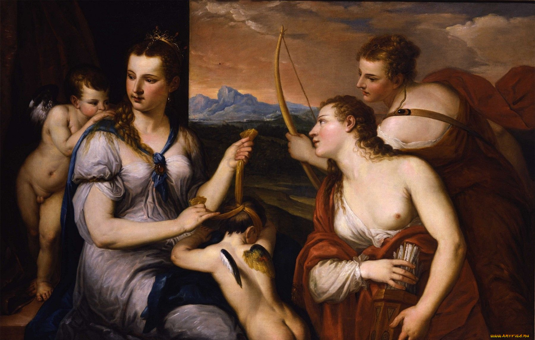 alessandro, varotari, рисованные, купидон, венера