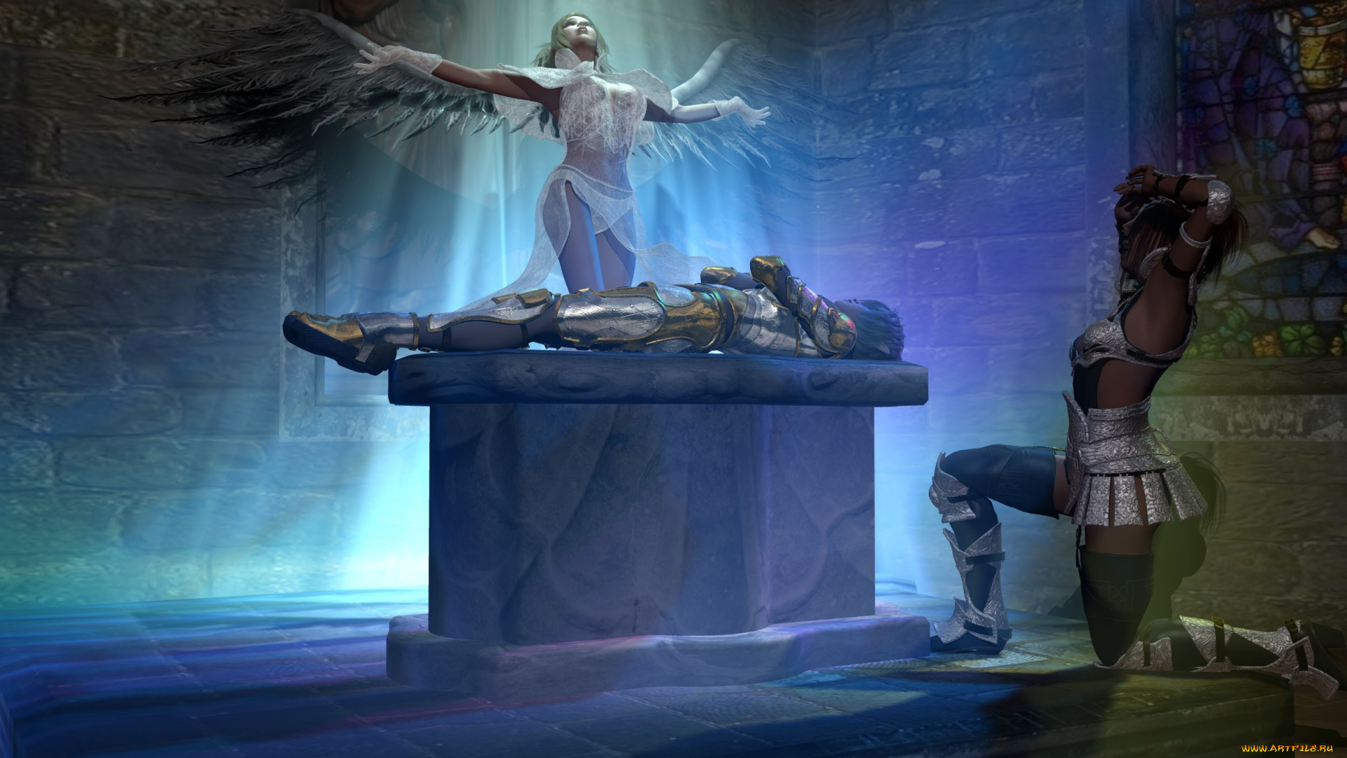 3д, графика, horror, ужас, сияния, ангел