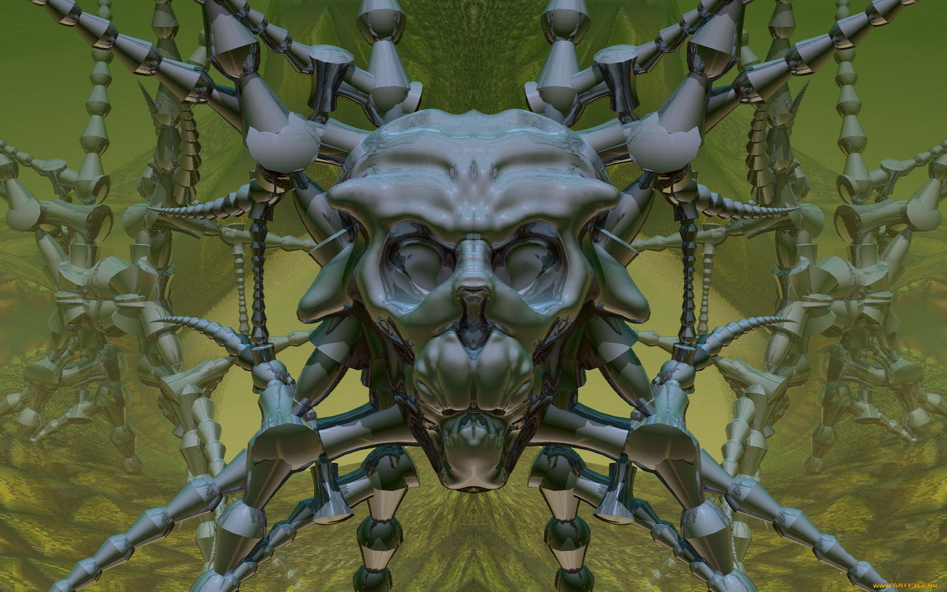 skull, 3д, графика, fantasy, фантазия, череп, сеть