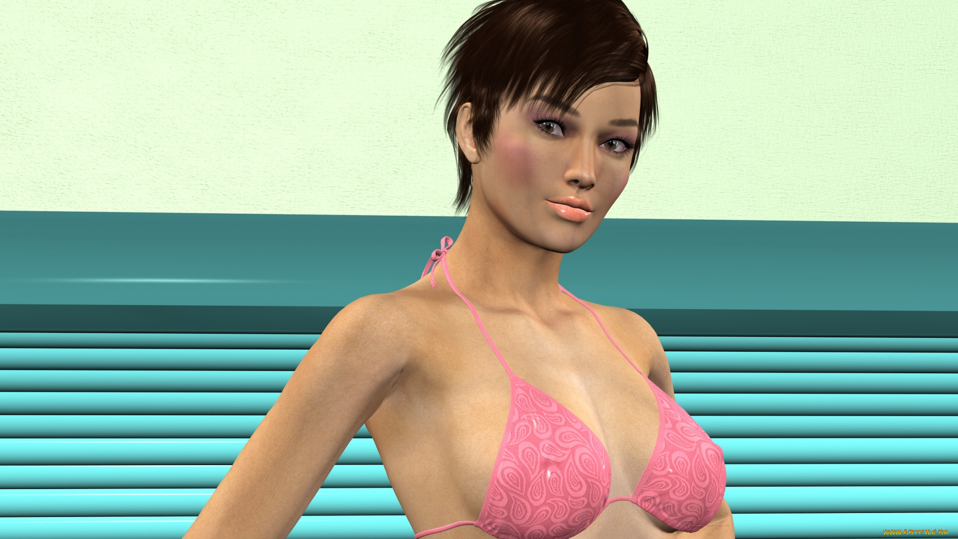 3д, графика, люди, , people, девушка, улыбка, фон, взгляд