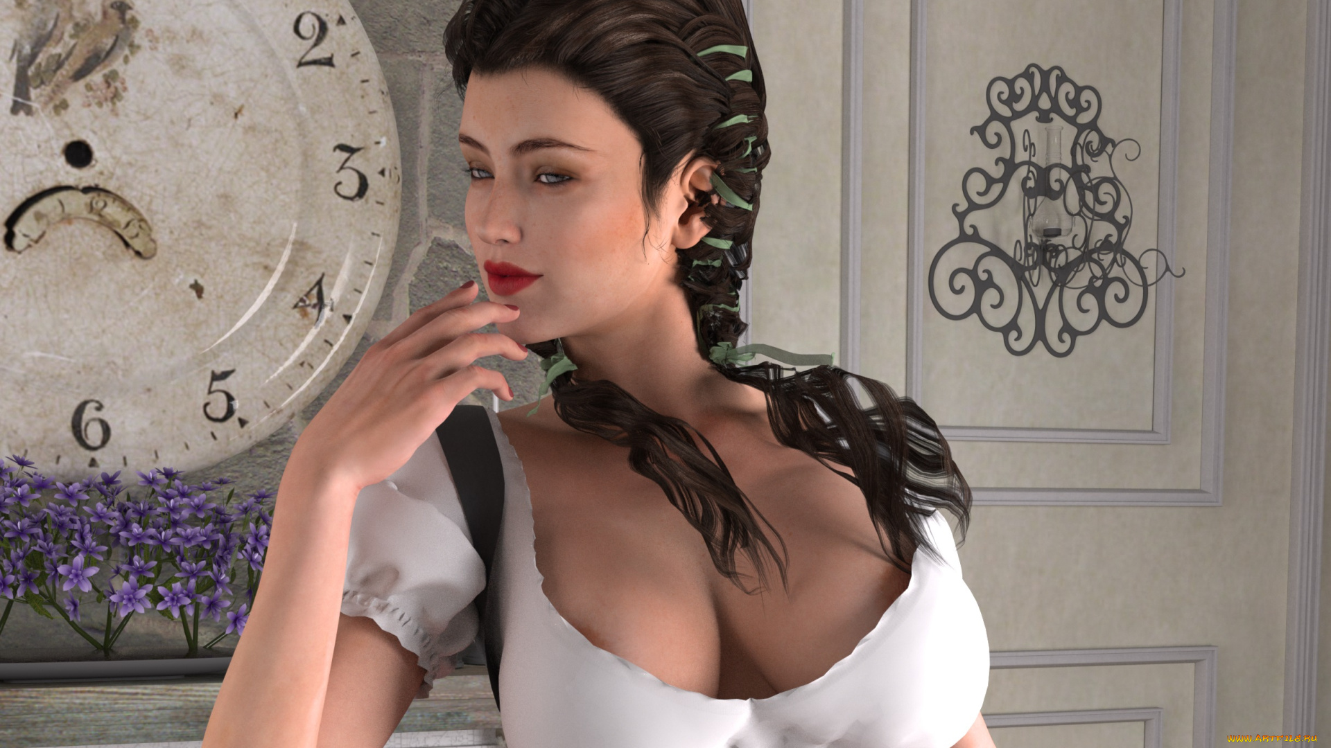 3д, графика, люди, , people, девушка, взгляд