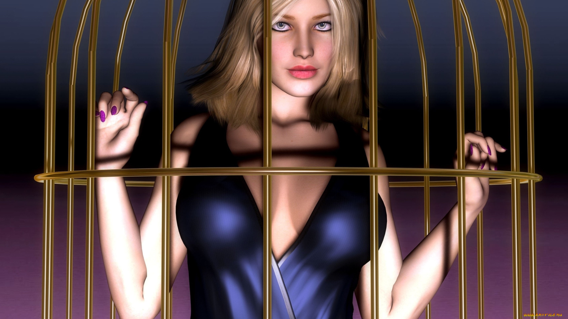 3д, графика, люди, , people, взгляд, девушка, клетка, фон