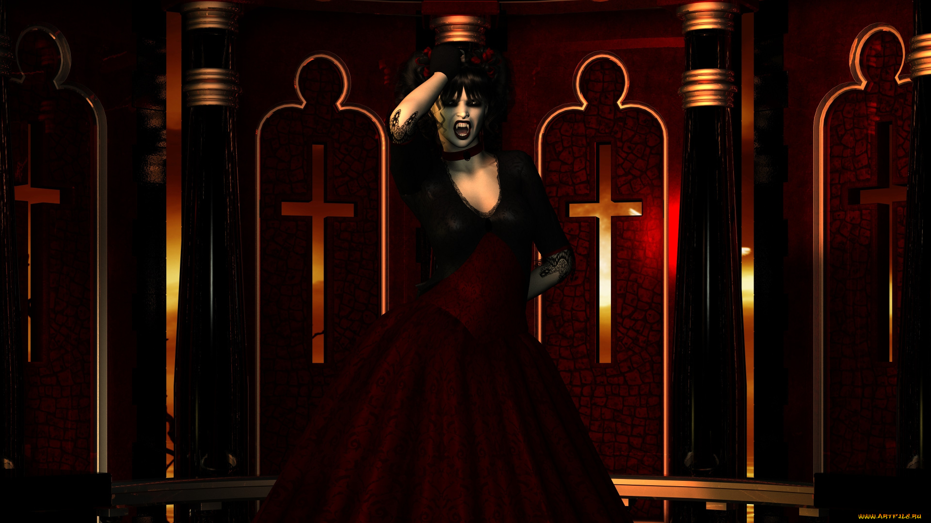 3д, графика, существа, , creatures, фон, взгляд, вампир