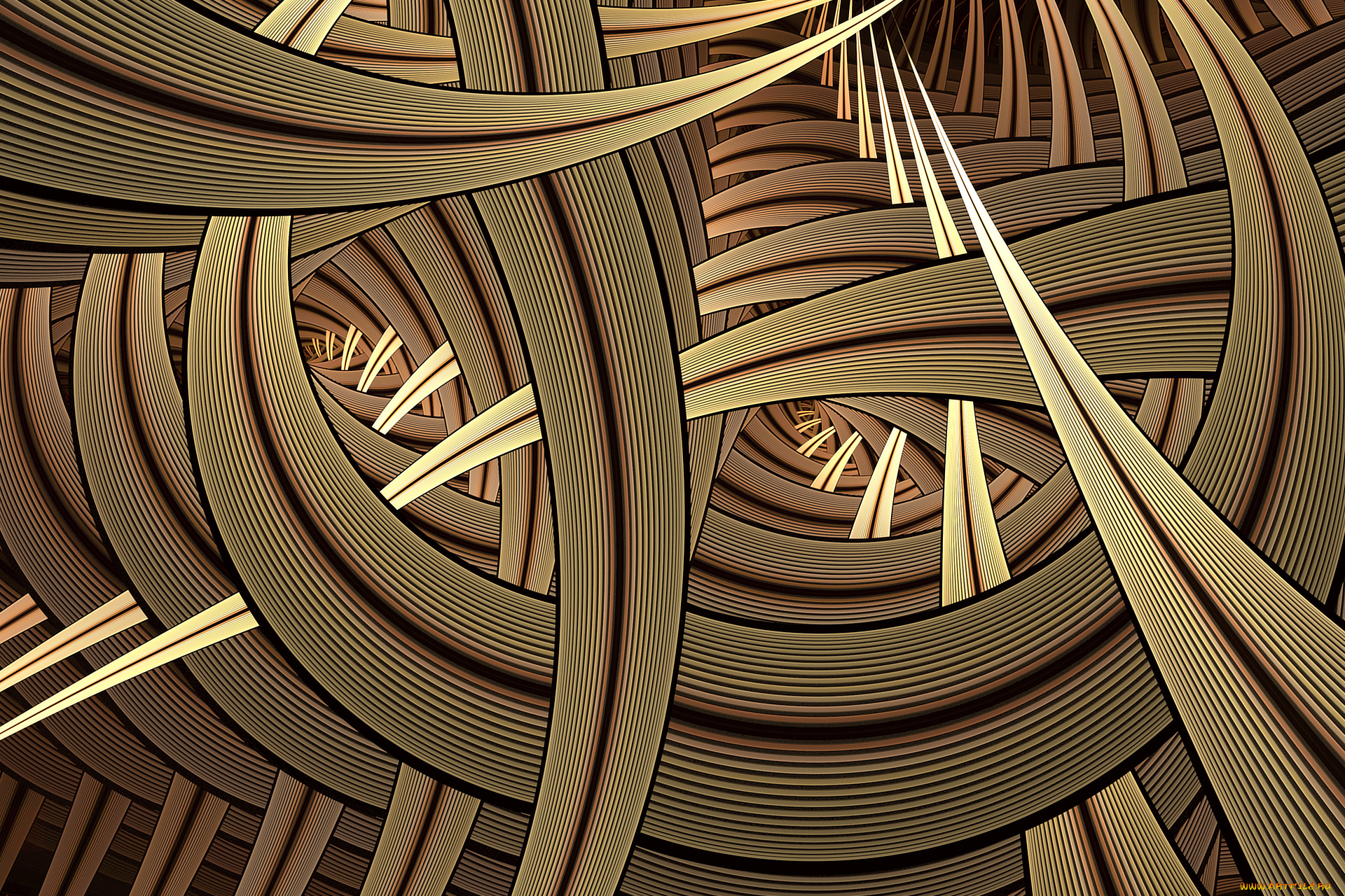 3д, графика, фракталы, , fractal, цвета, полосы, линии