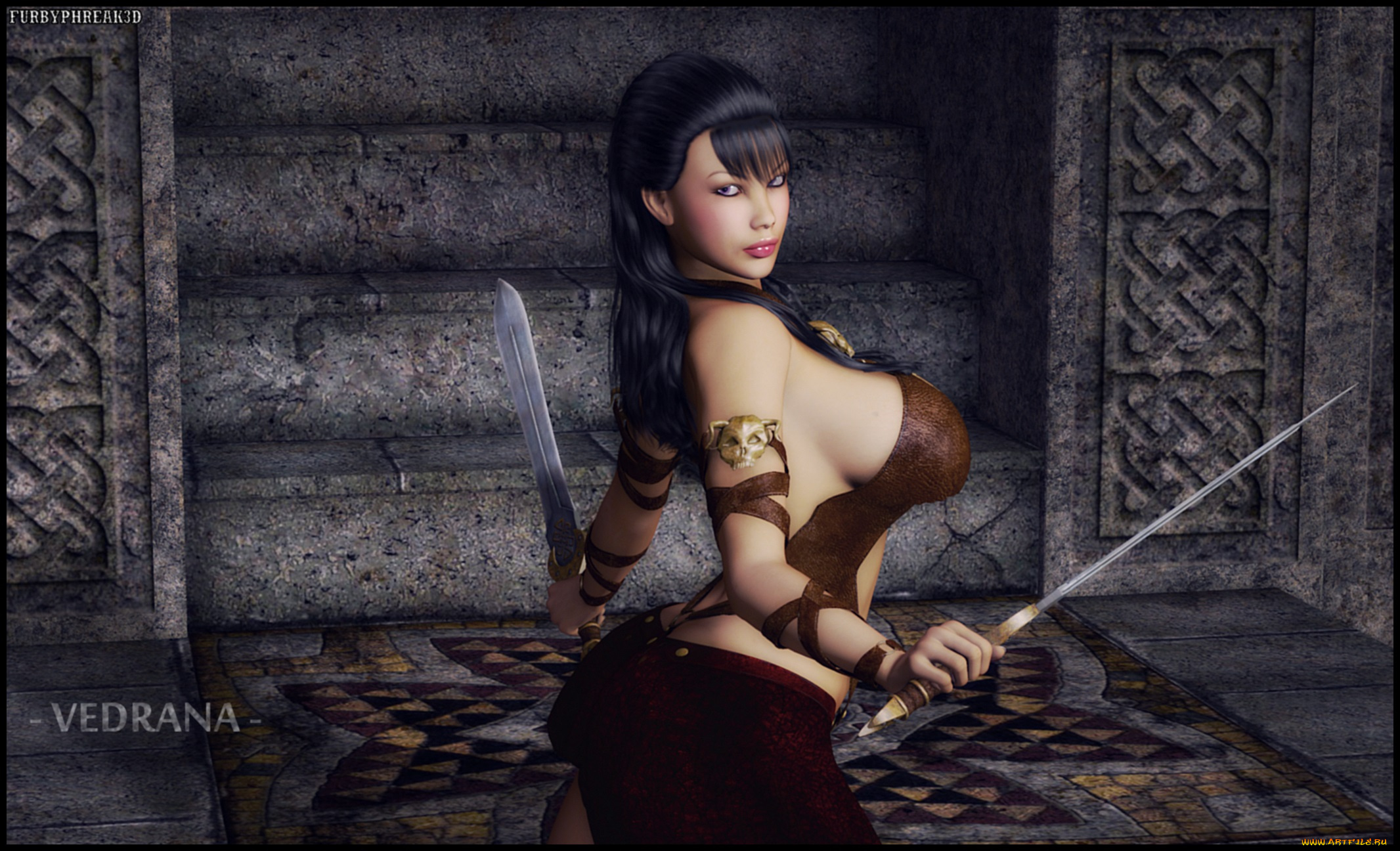 3д, графика, амазонки, , amazon, мечи, взгляд, девушка