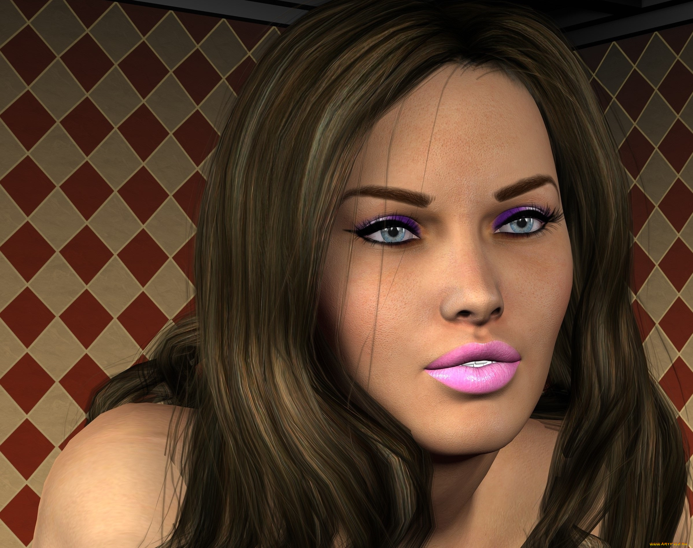 3д, графика, портрет, , portraits, фон, взгляд, девушка