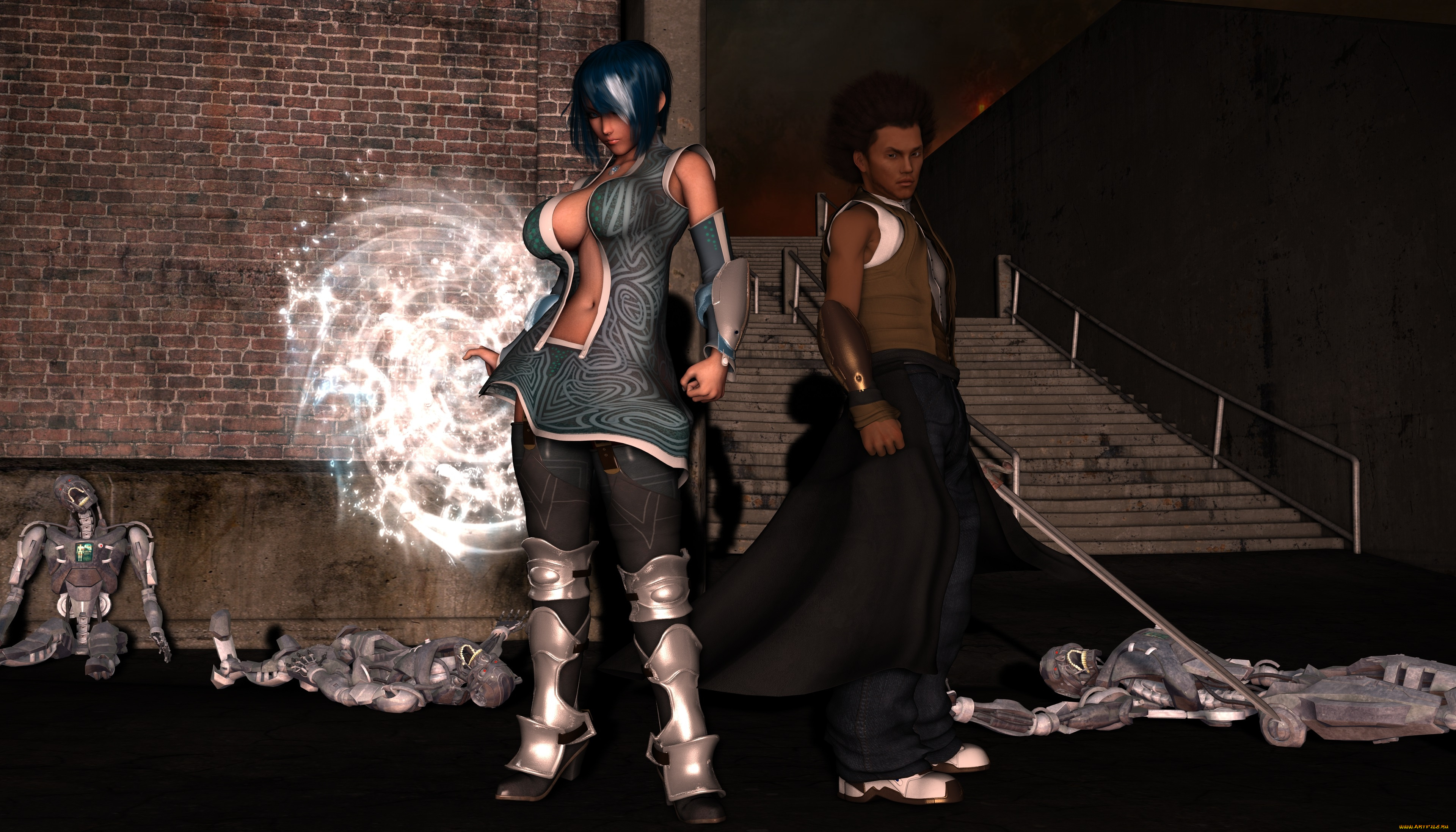 3д, графика, фантазия, , fantasy, магия, девушка, мужчина