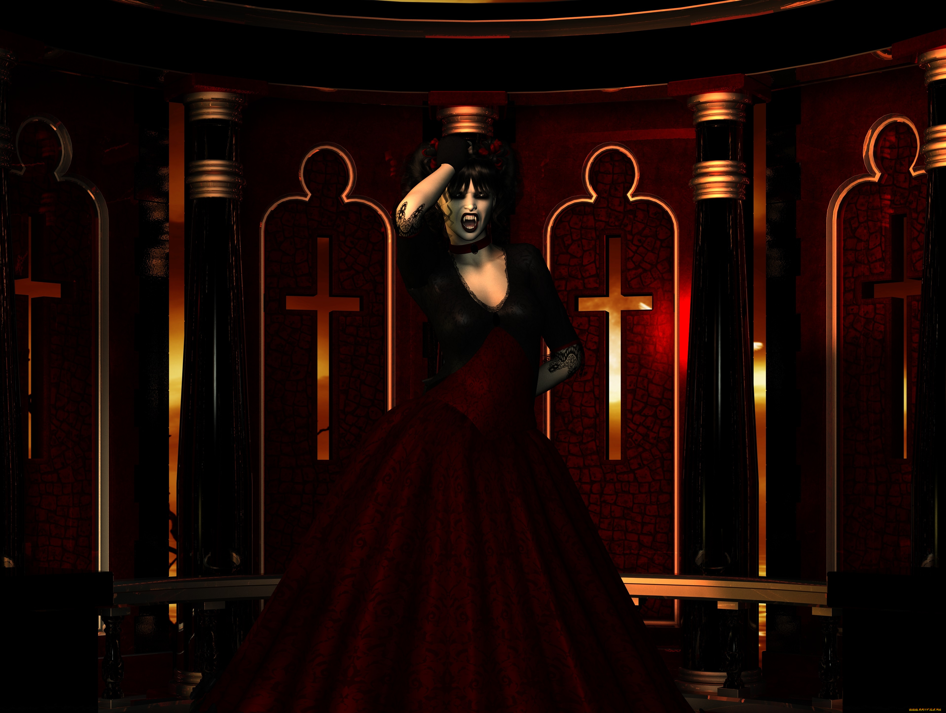 3д, графика, существа, , creatures, фон, взгляд, вампир