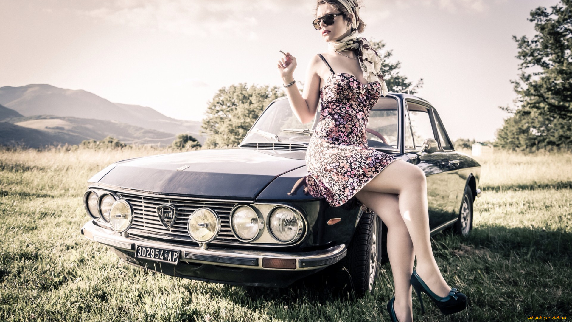 автомобили, -авто, с, девушками, машина, поза, девушка