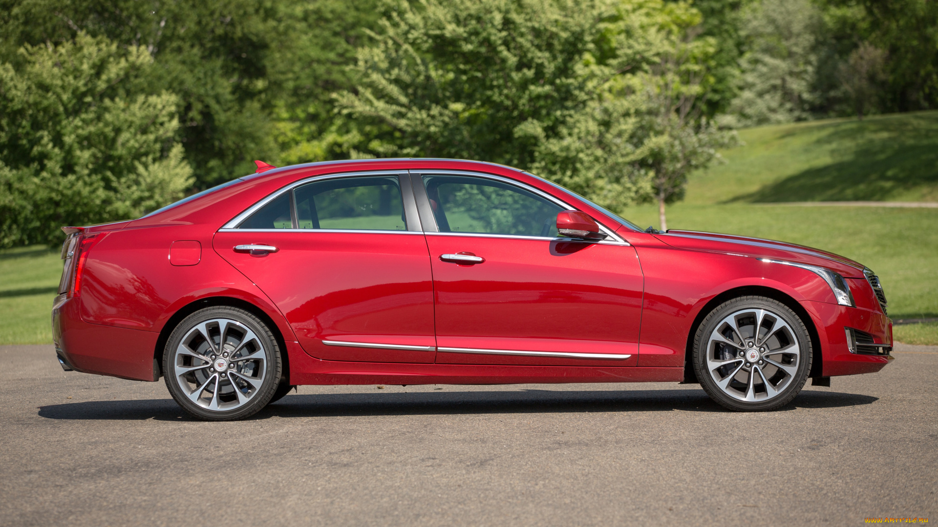 автомобили, cadillac, красный, 2014г, ats-l