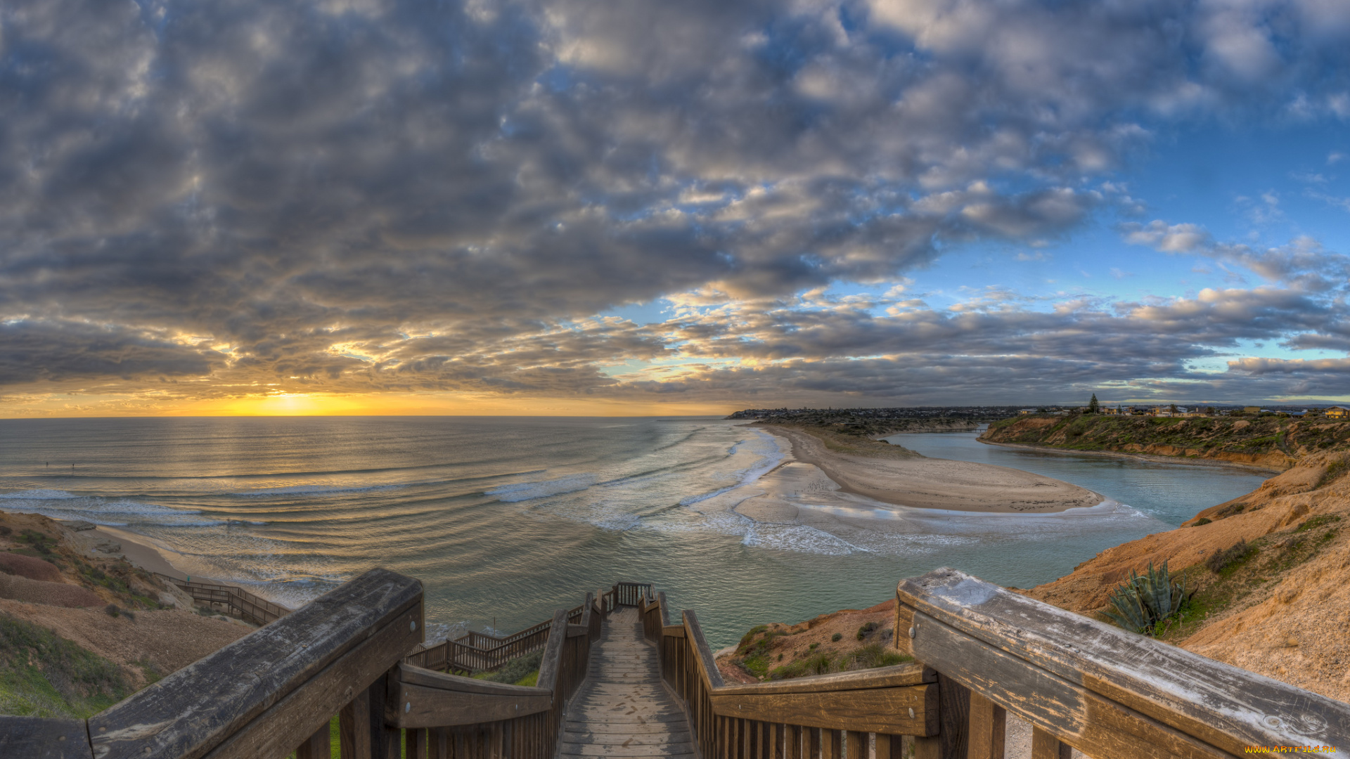 природа, побережье, горизонт, пляж