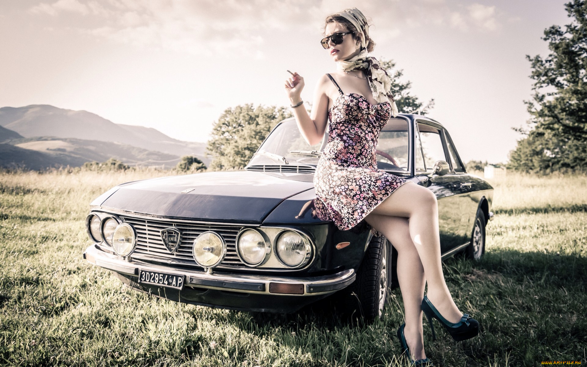 автомобили, -авто, с, девушками, машина, поза, девушка