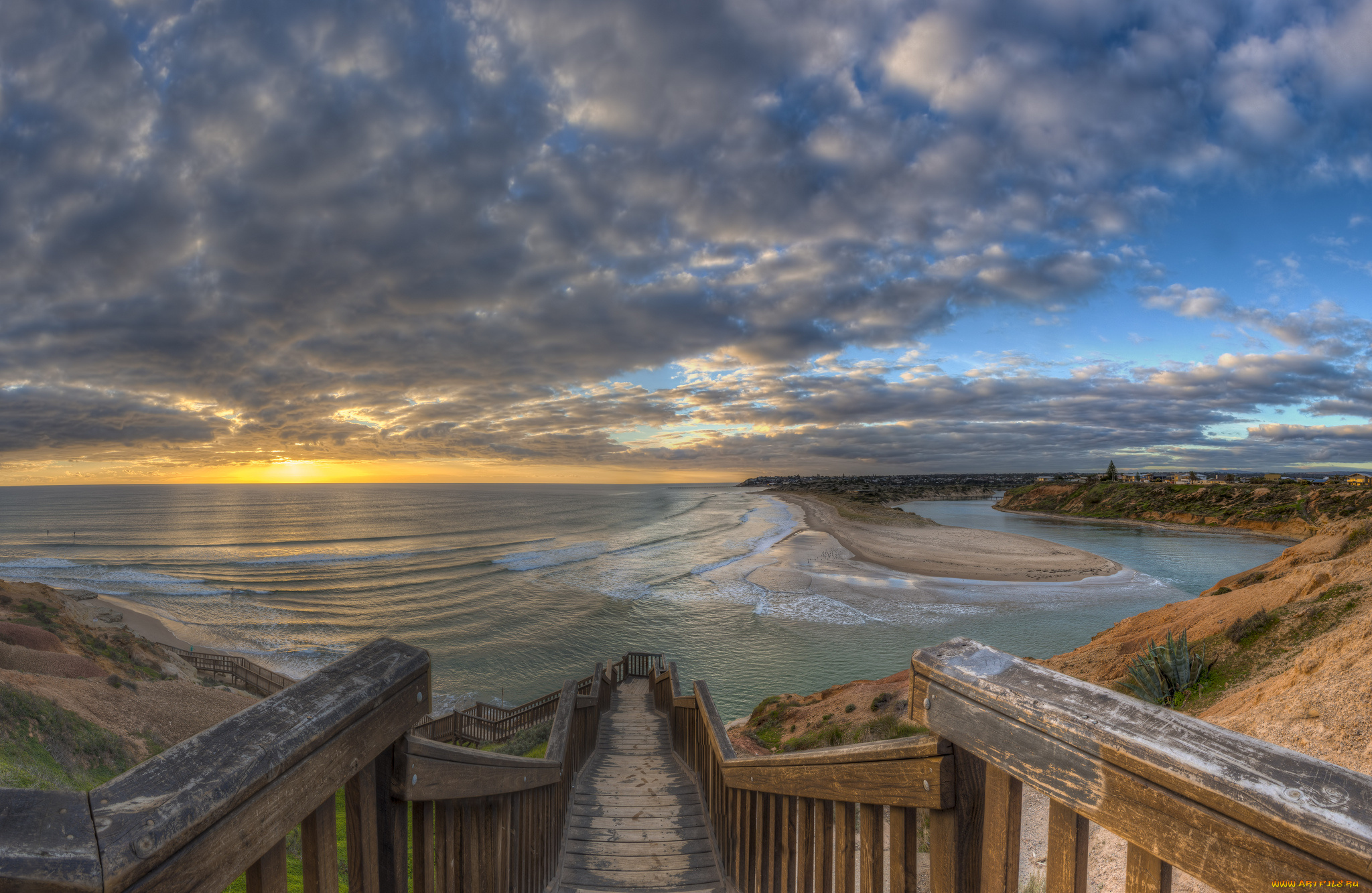 природа, побережье, горизонт, пляж