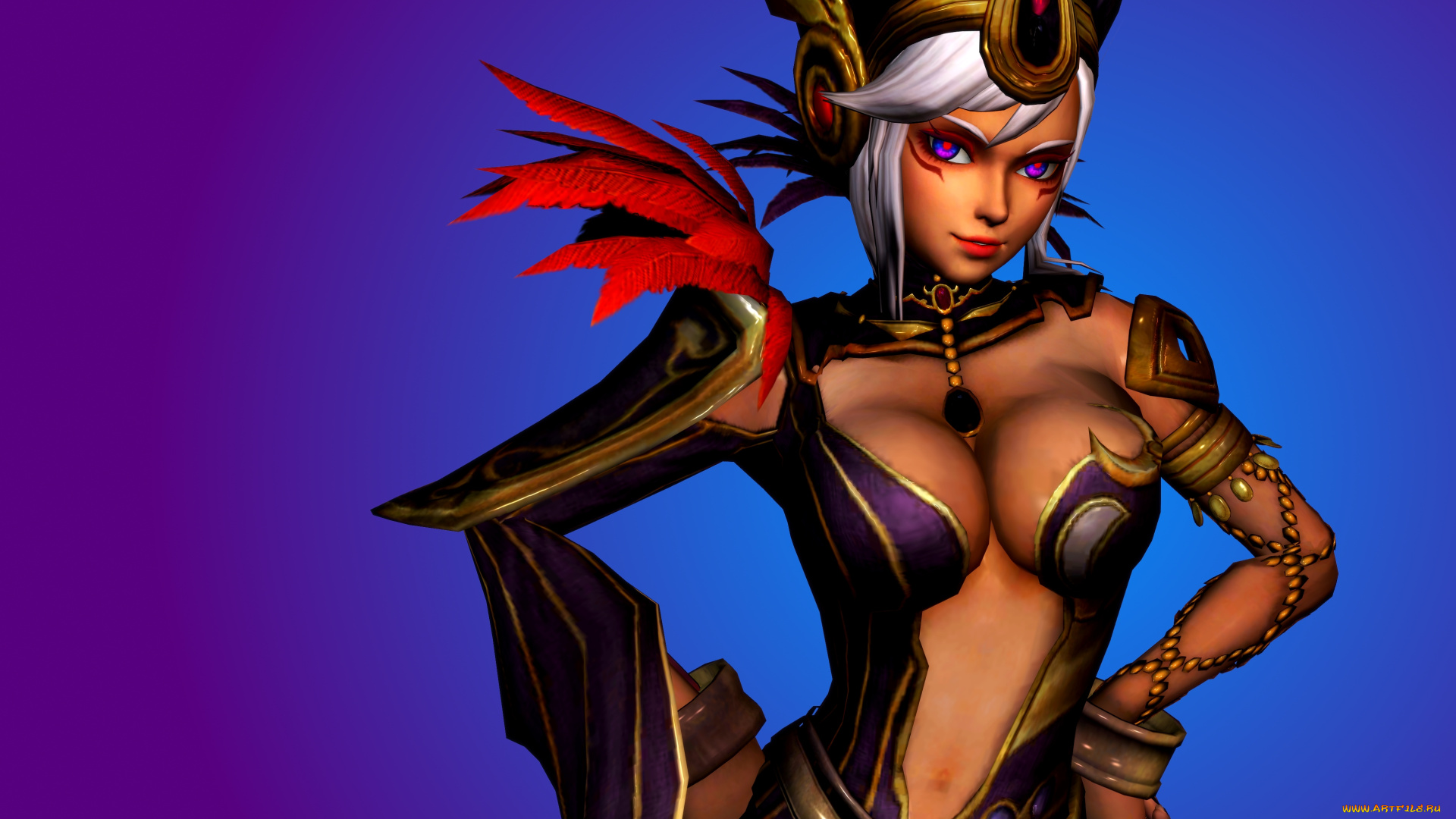 3д, графика, фантазия, , fantasy, фон, взгляд, девушка