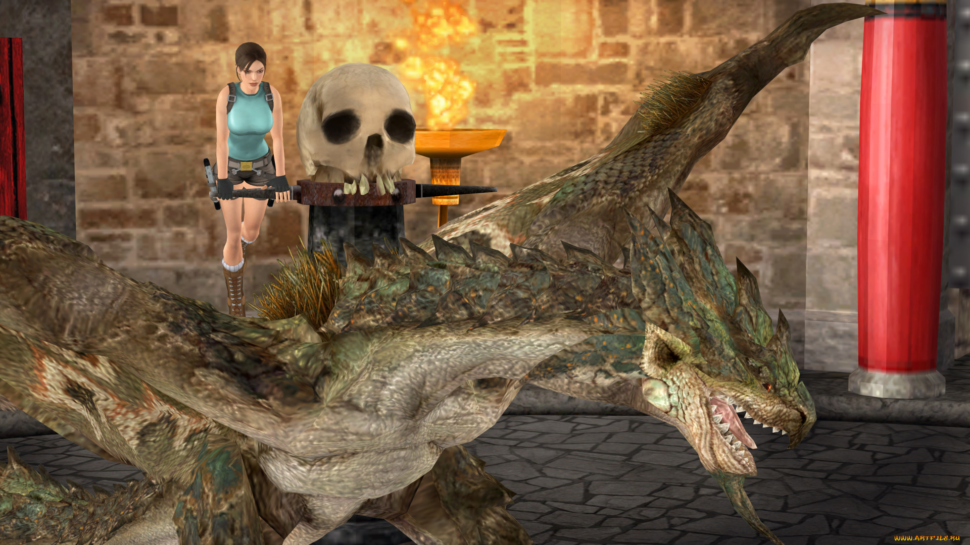 3д, графика, фантазия, , fantasy, взгляд, девушка, фон, дракон